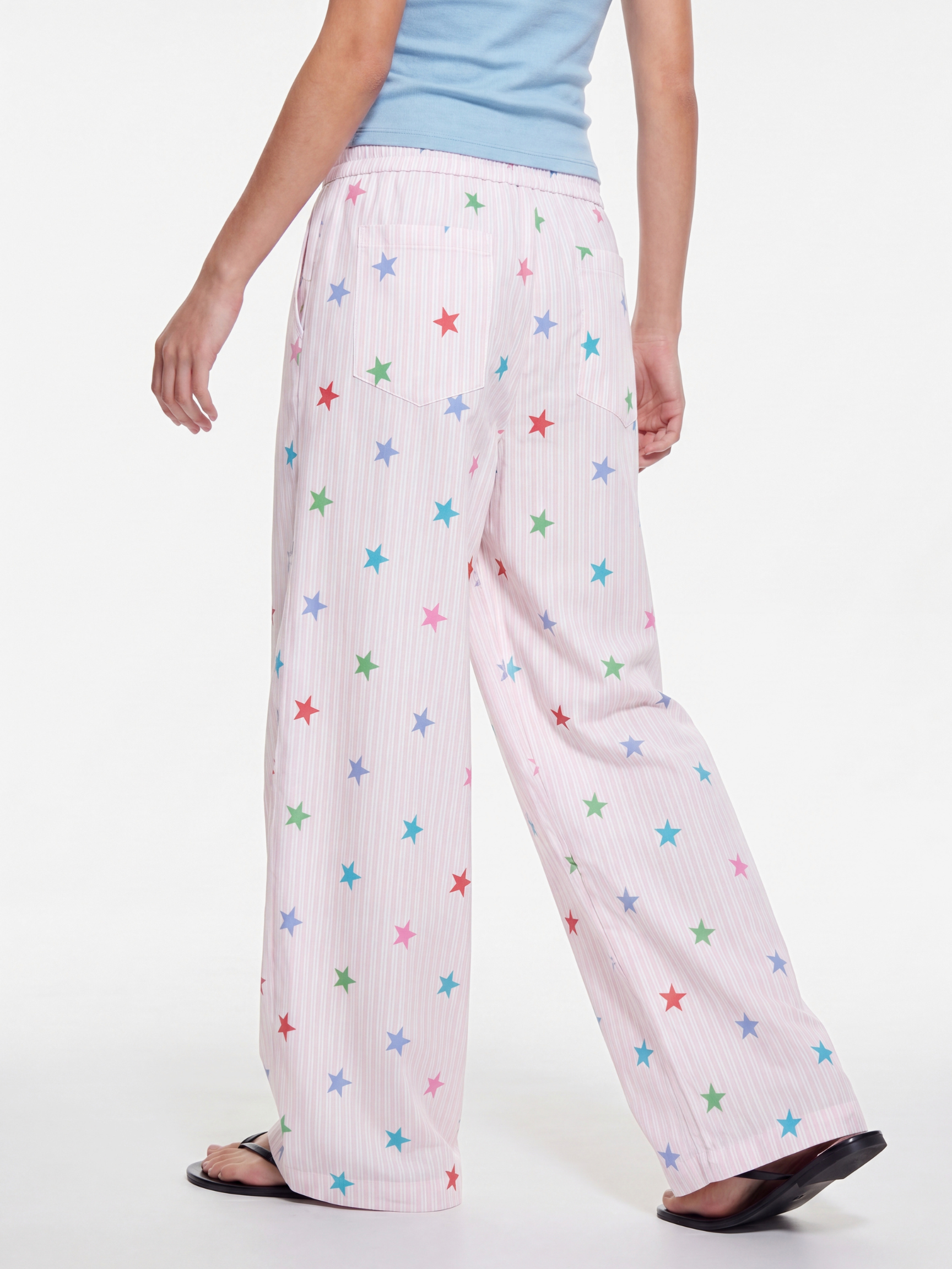 Stitch - Women's Colorful Star Stripe Wide-Leg Pants