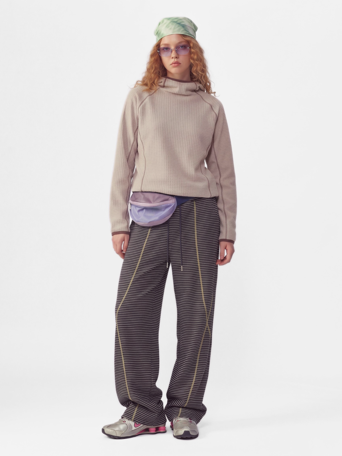 PaleLine - Women's Striped Wide-Leg Drawstring Pants