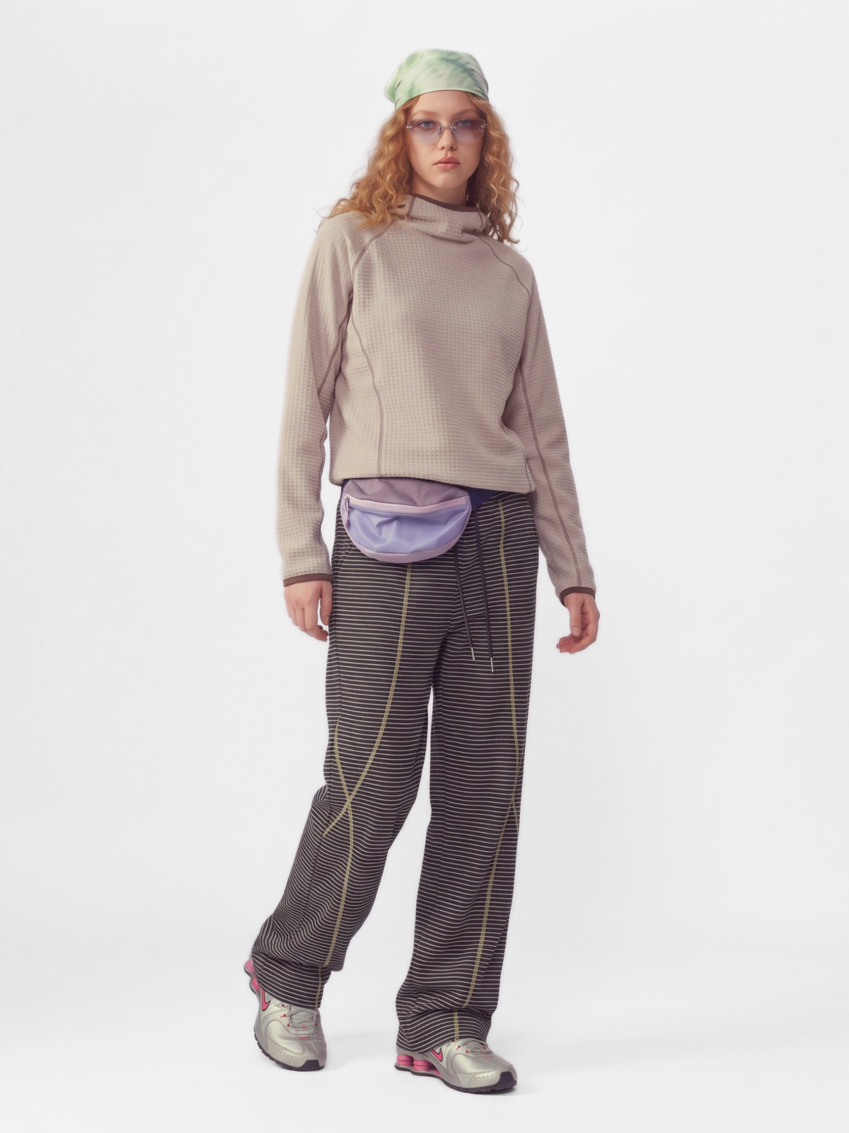 PaleLine - Women's Striped Wide-Leg Drawstring Pants