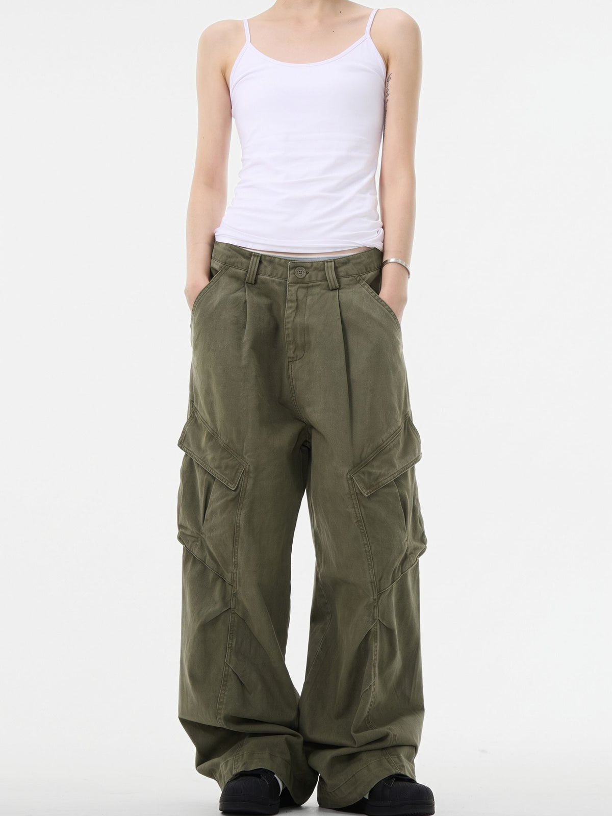 WideDrift - Abrasion-Resistant Multi-Pocket Cotton Cargo Pants