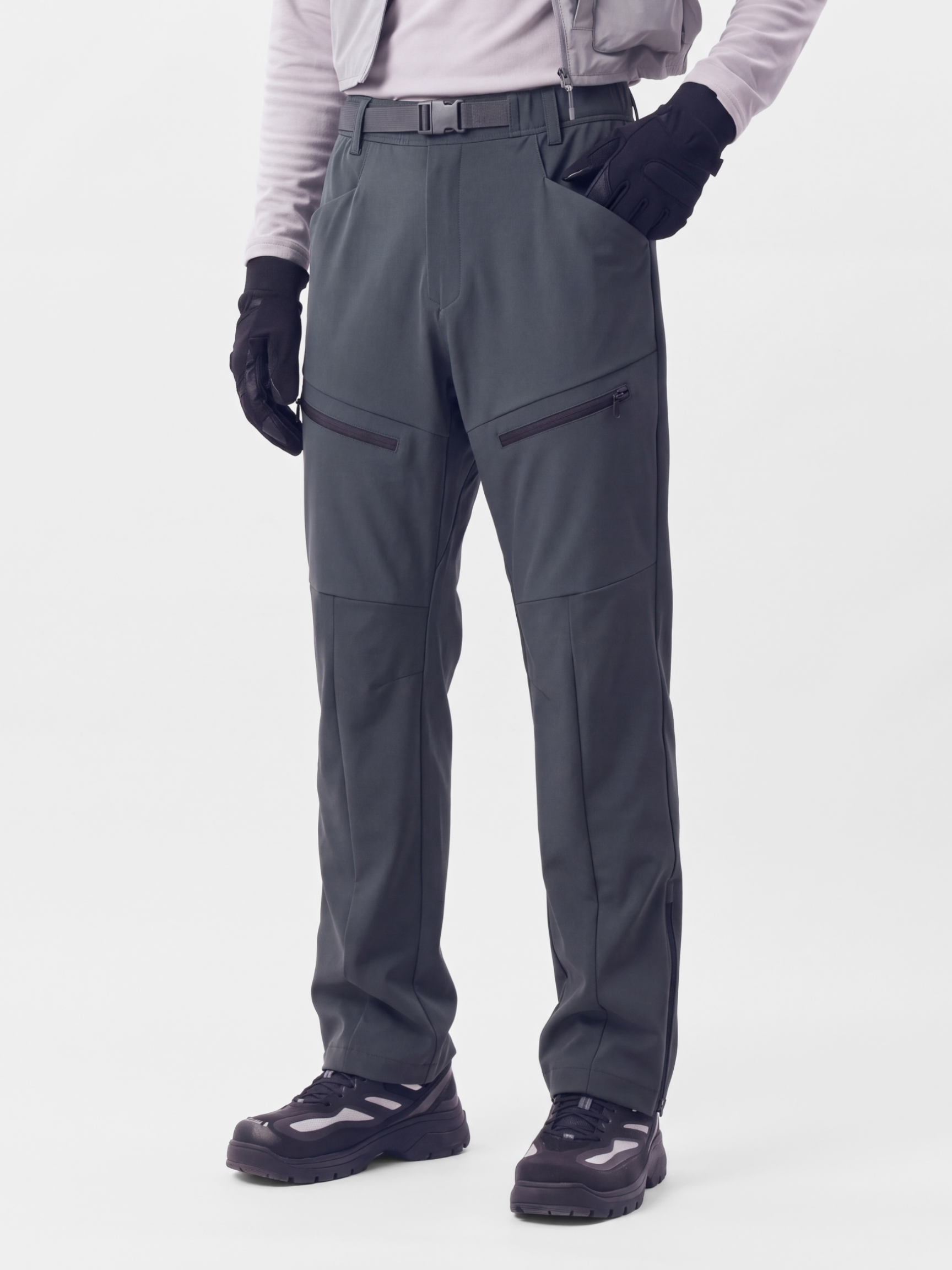 AlpineShift - Men's Windproof Fleece-Lined Side-Zip Softshell Pants