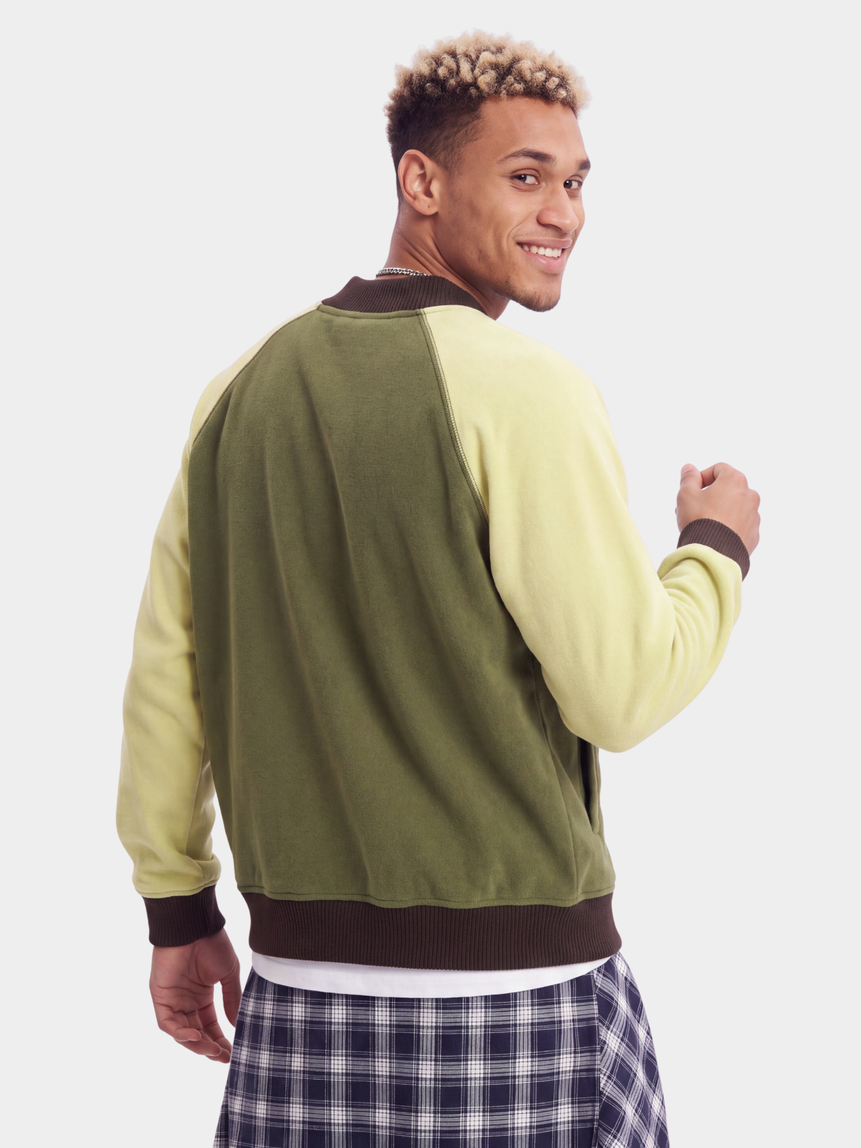 EdgeDrift - Unisex Color-Block Raglan Stand Collar Zip Jacket
