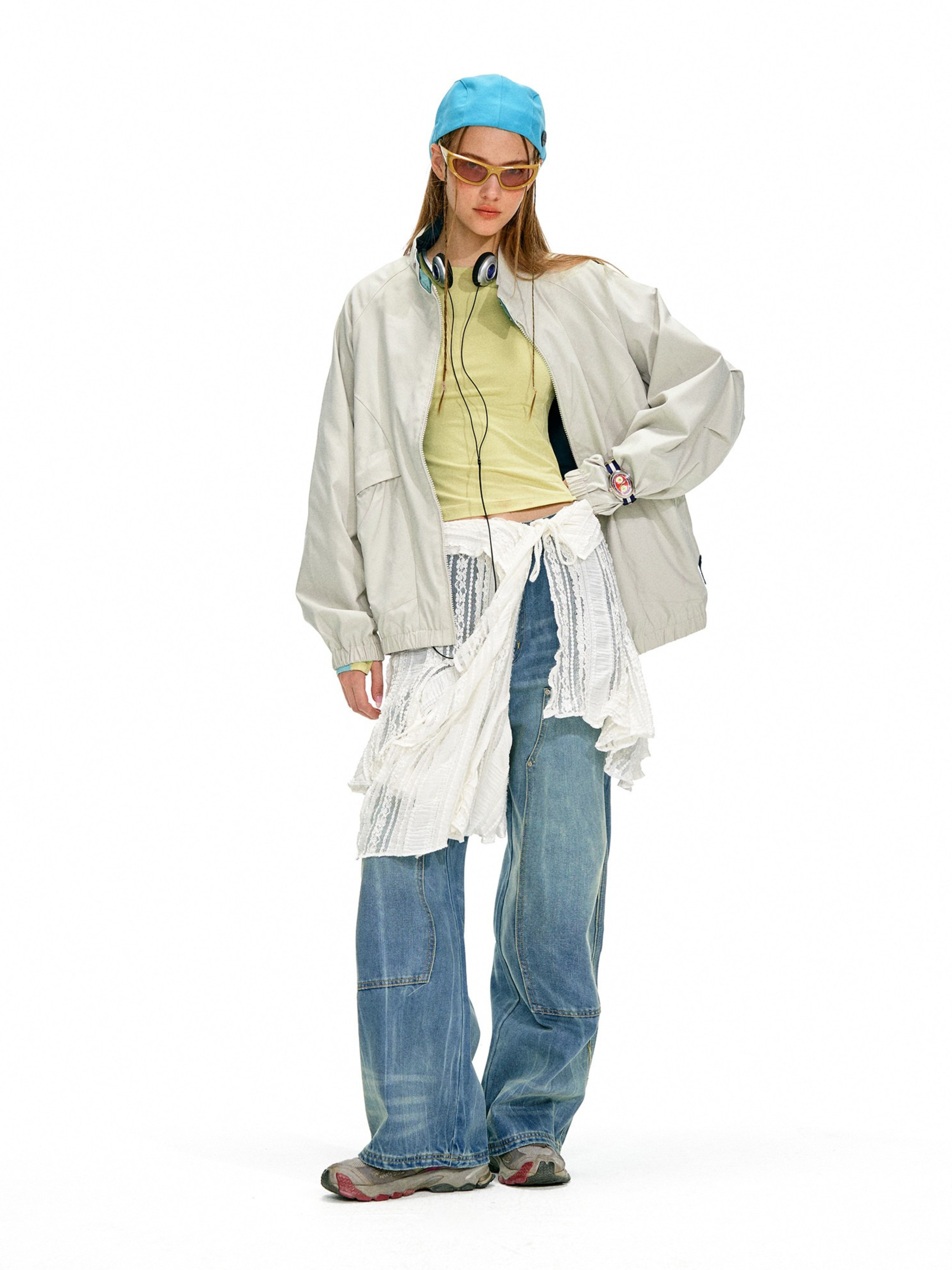 Firewhisper - Unisex Colorblock Stand-Collar Harrington Jacket