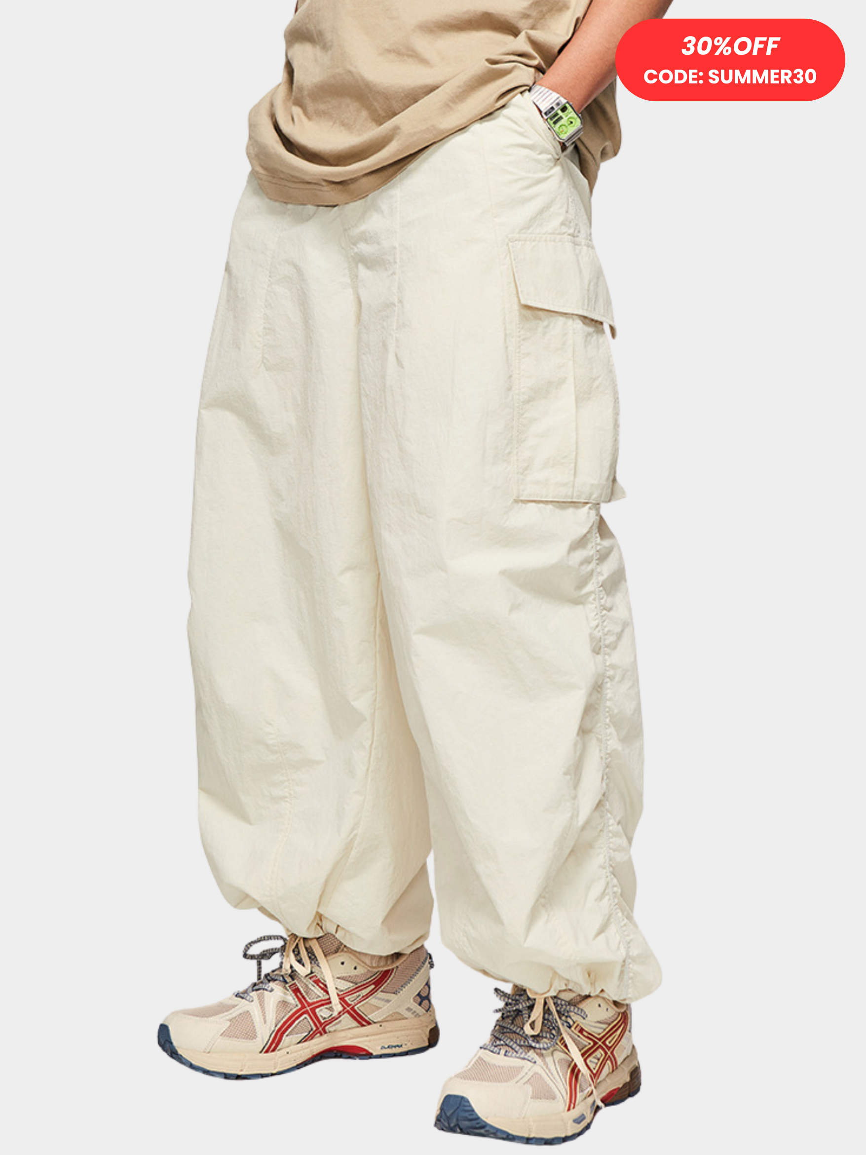 FireChair - Unisex Plaid Loose-Fit Utility Wide-Leg Pants