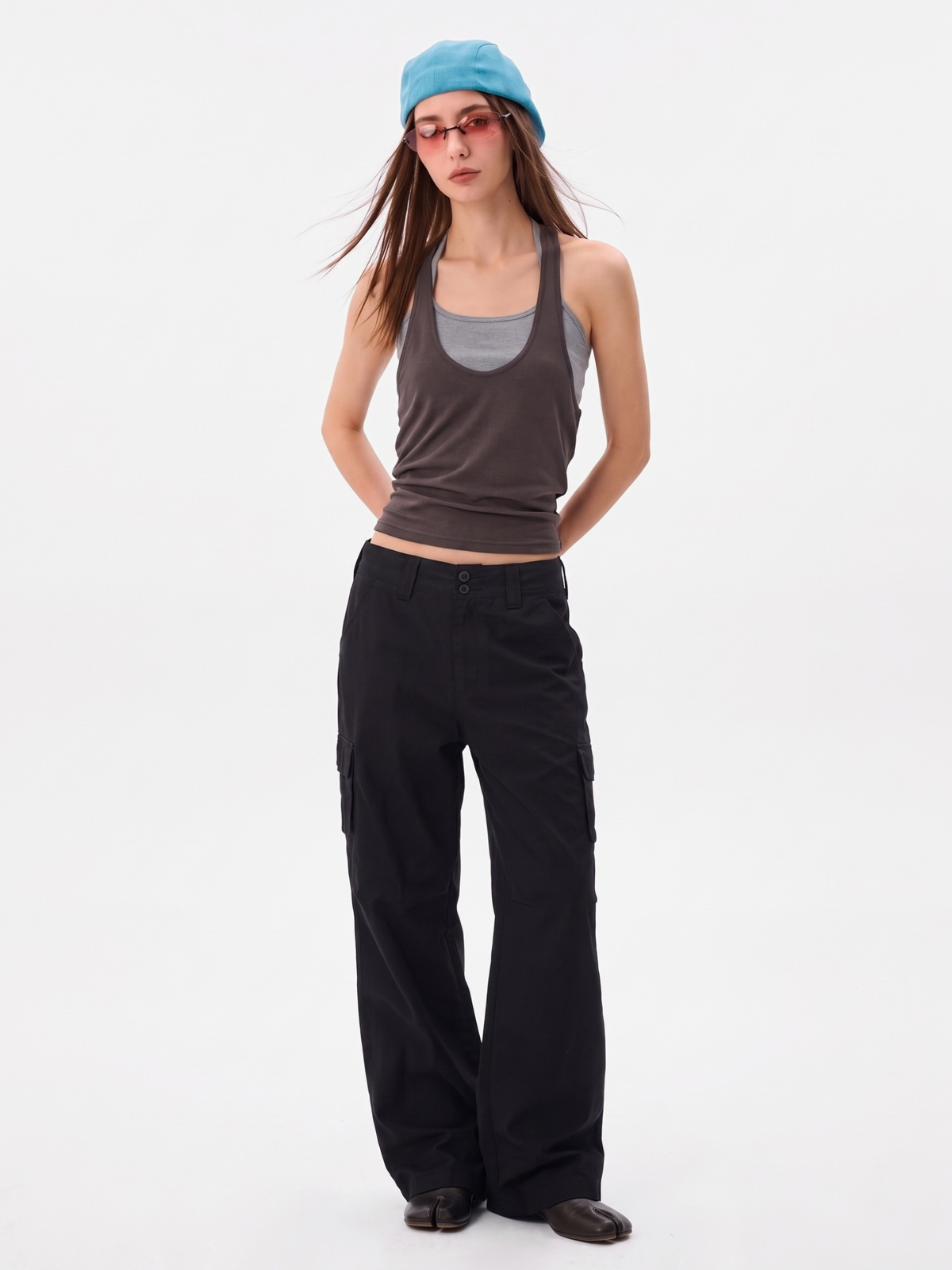 CalmDrift - Women's Deconstructed Multi-Pocket Straight-Leg Cargo Pants