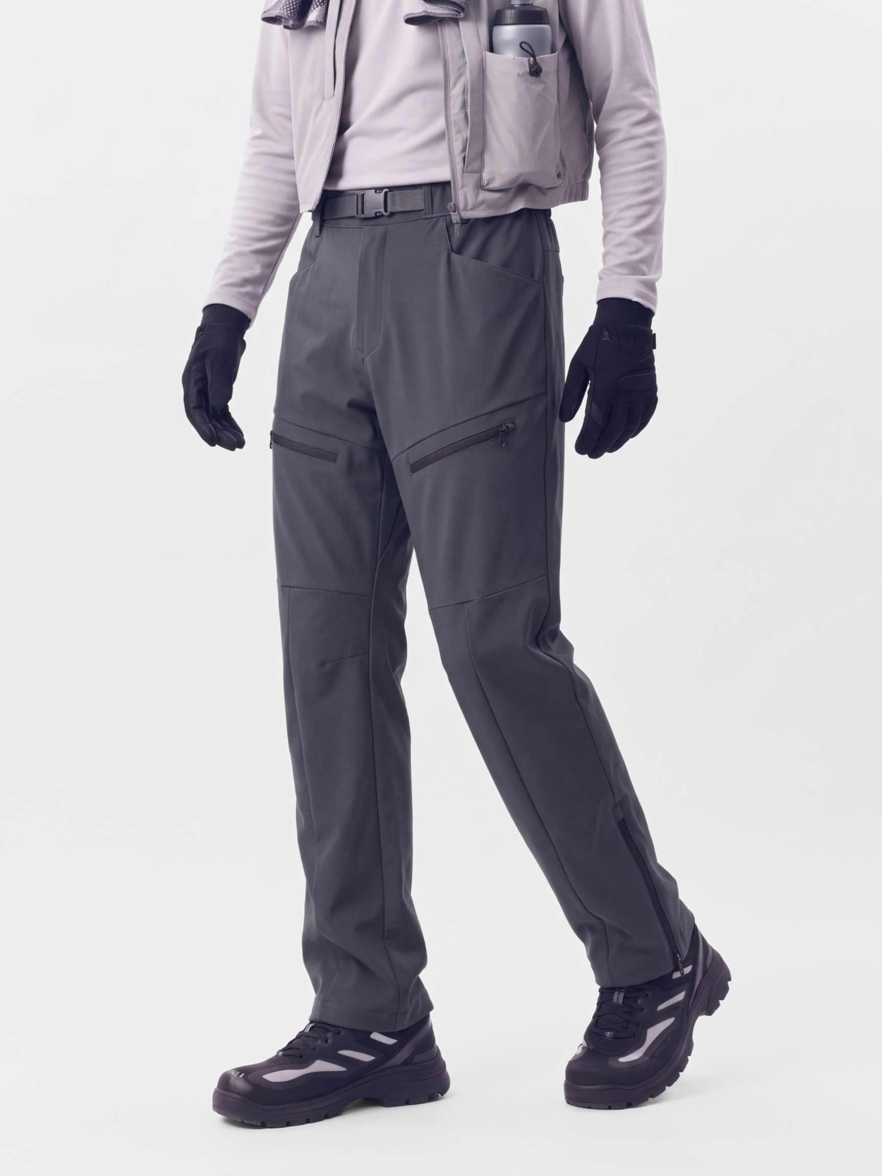 AlpineShift - Men's Windproof Fleece-Lined Side-Zip Softshell Pants