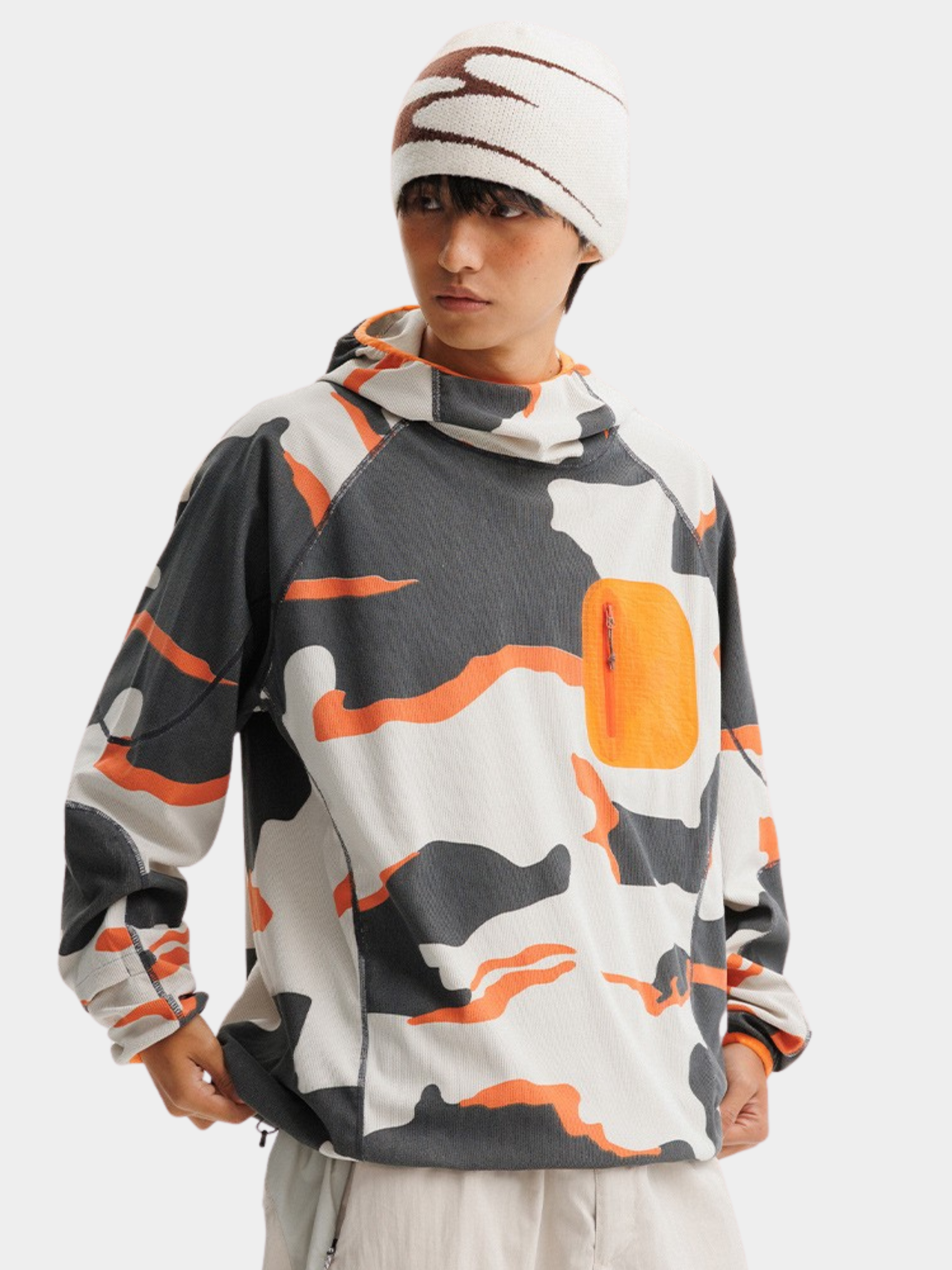 Crag - Unisex Moisture-Wicking High Neck Hoodie Base Layer
