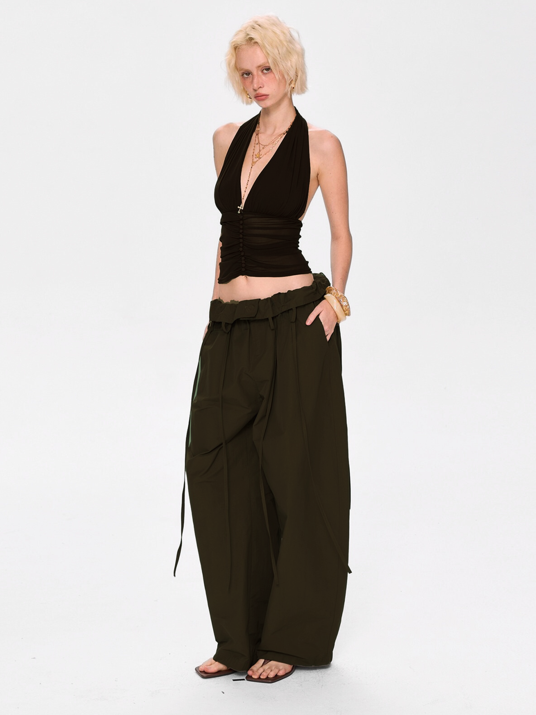 Vantex - Women's Bubble-Waist Lightweight Tapered Pants