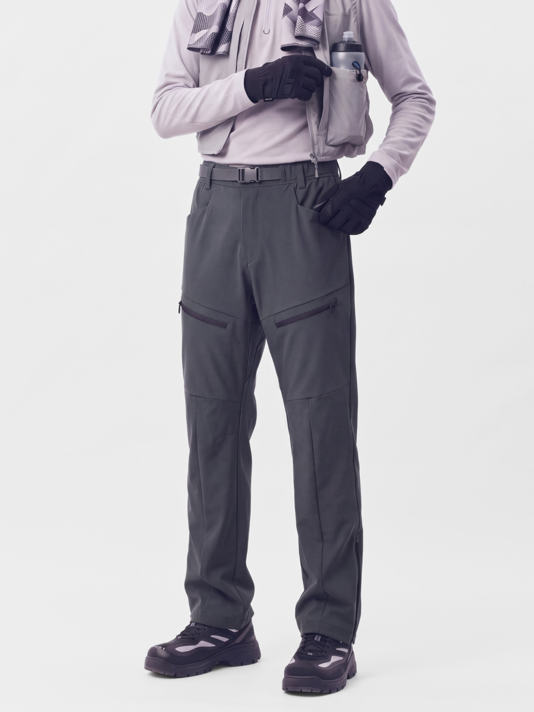 AlpineShift - Men's Windproof Fleece-Lined Side-Zip Softshell Pants