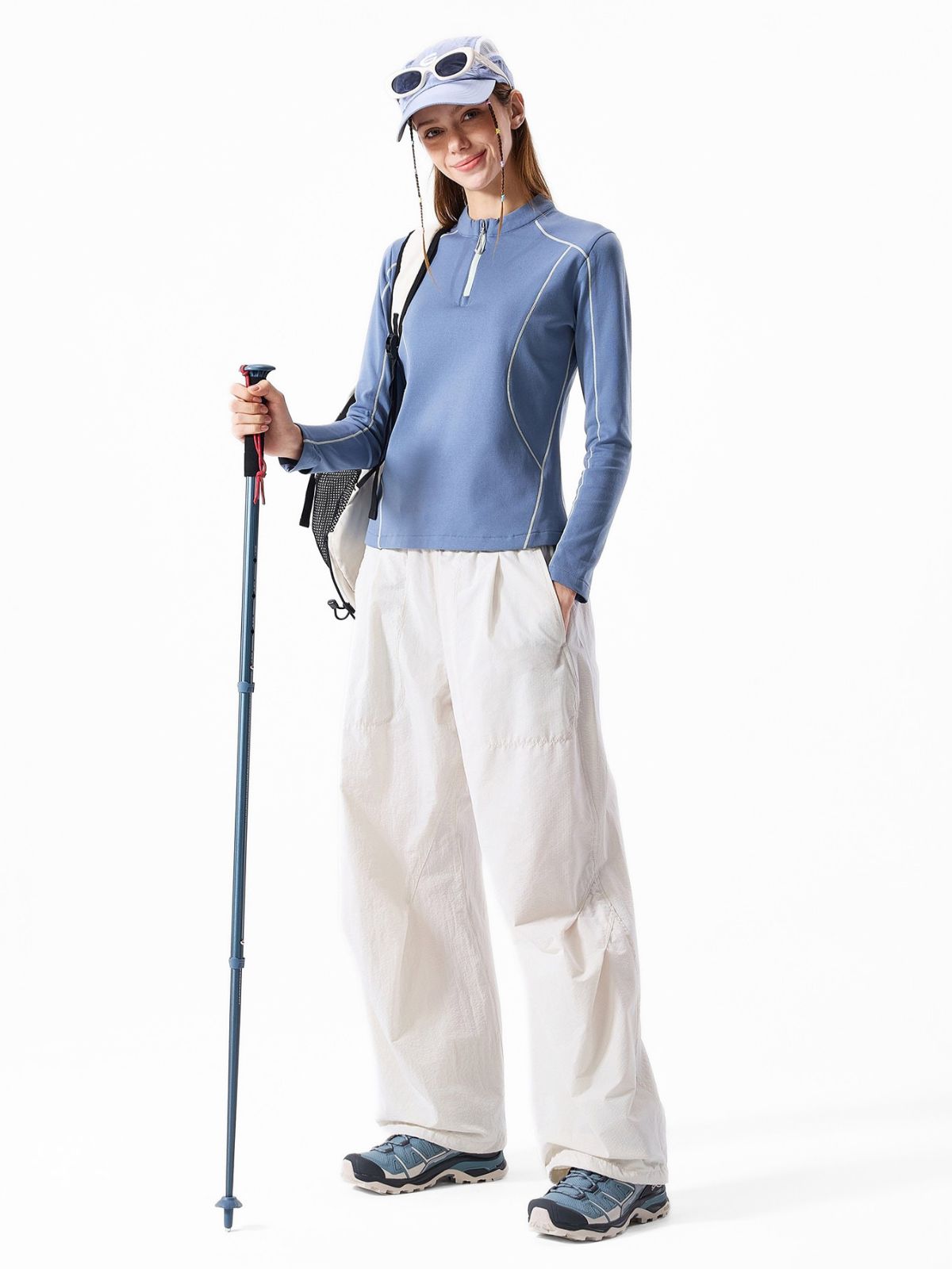 HawkTract - Women's UPF 50+ Antibacterial Quick-Dry Half-Zip T-Shirt