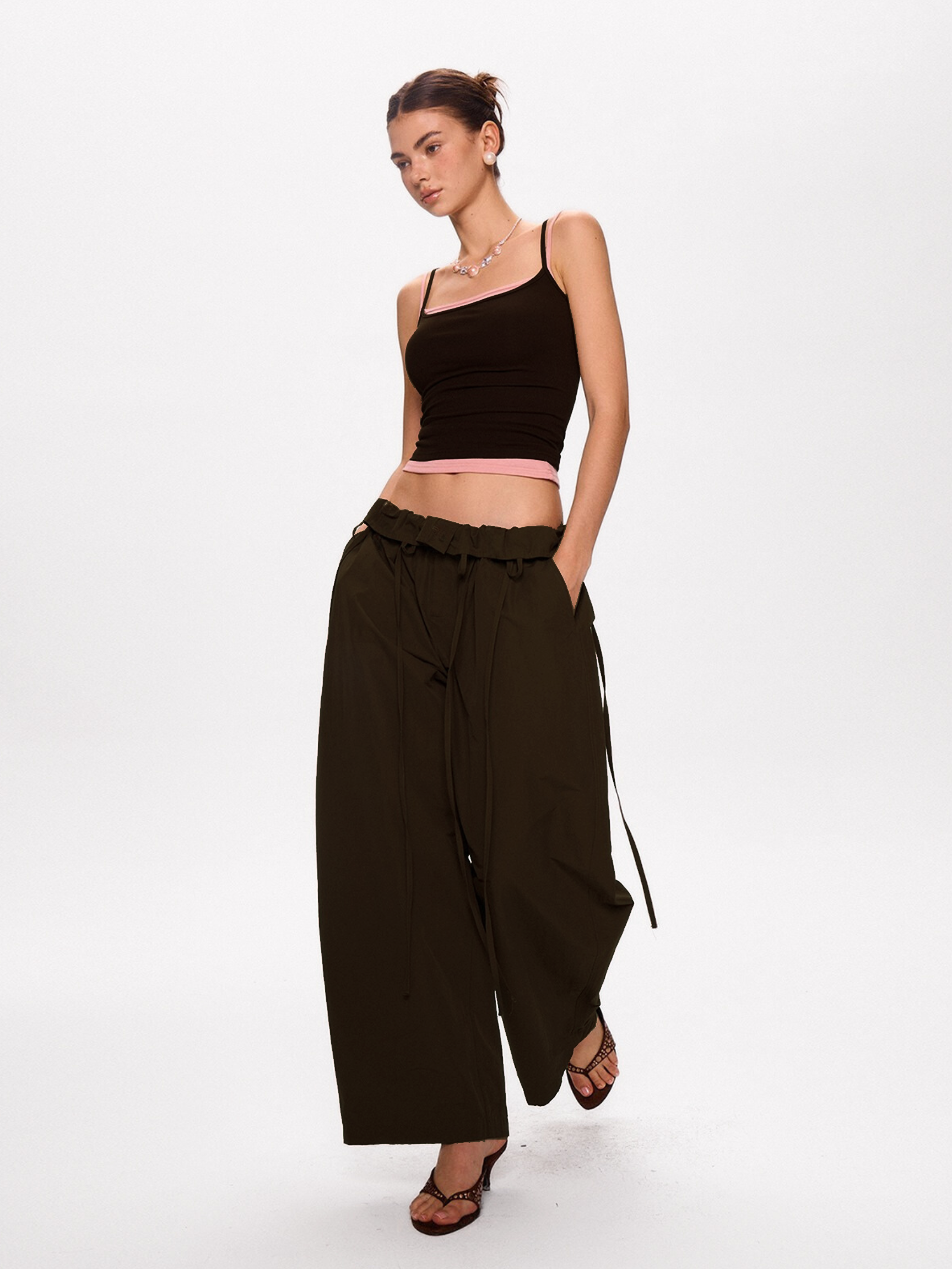 Vantex - Women's Bubble-Waist Lightweight Tapered Pants