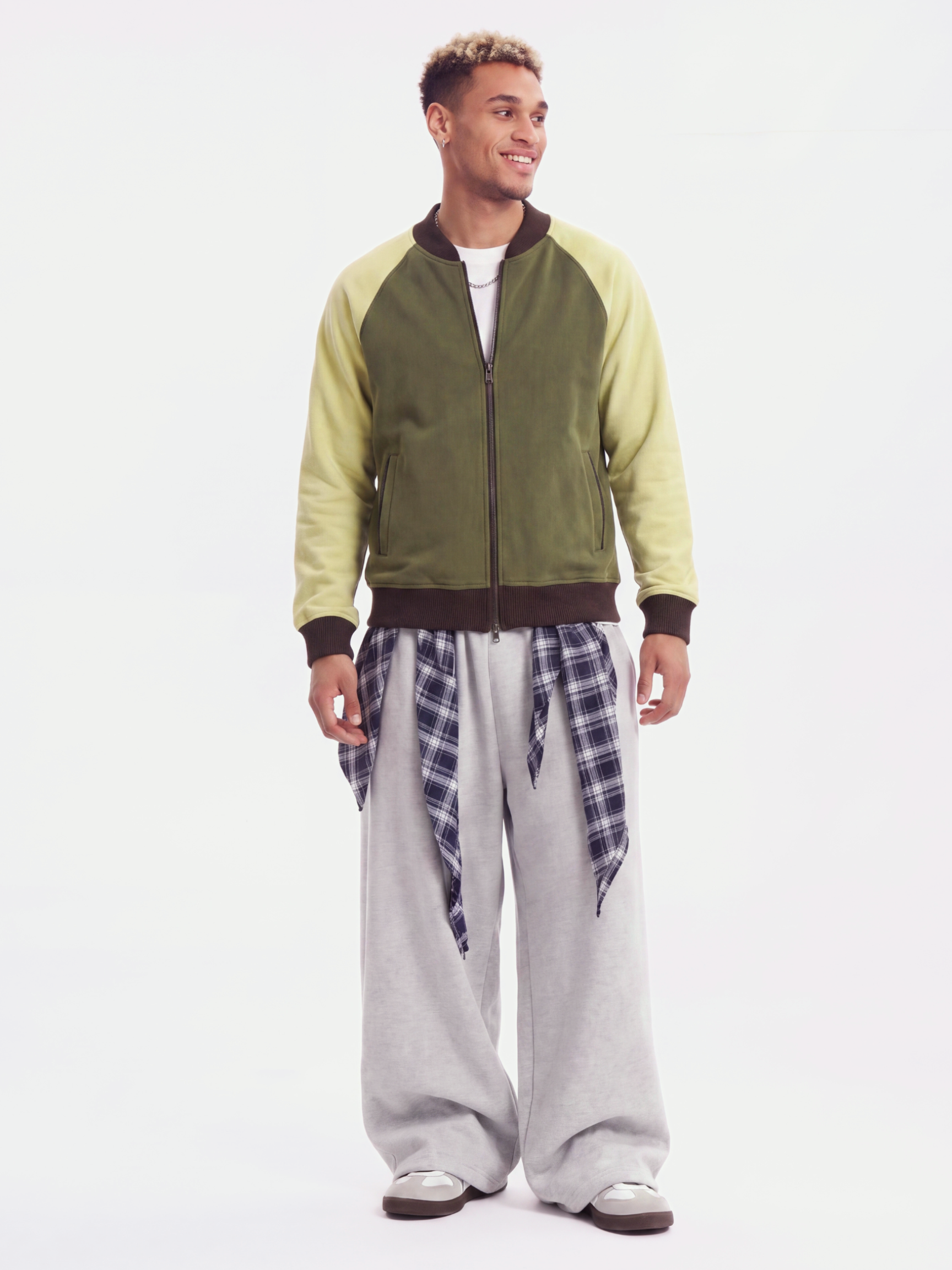 EdgeDrift - Unisex Color-Block Raglan Stand Collar Zip Jacket