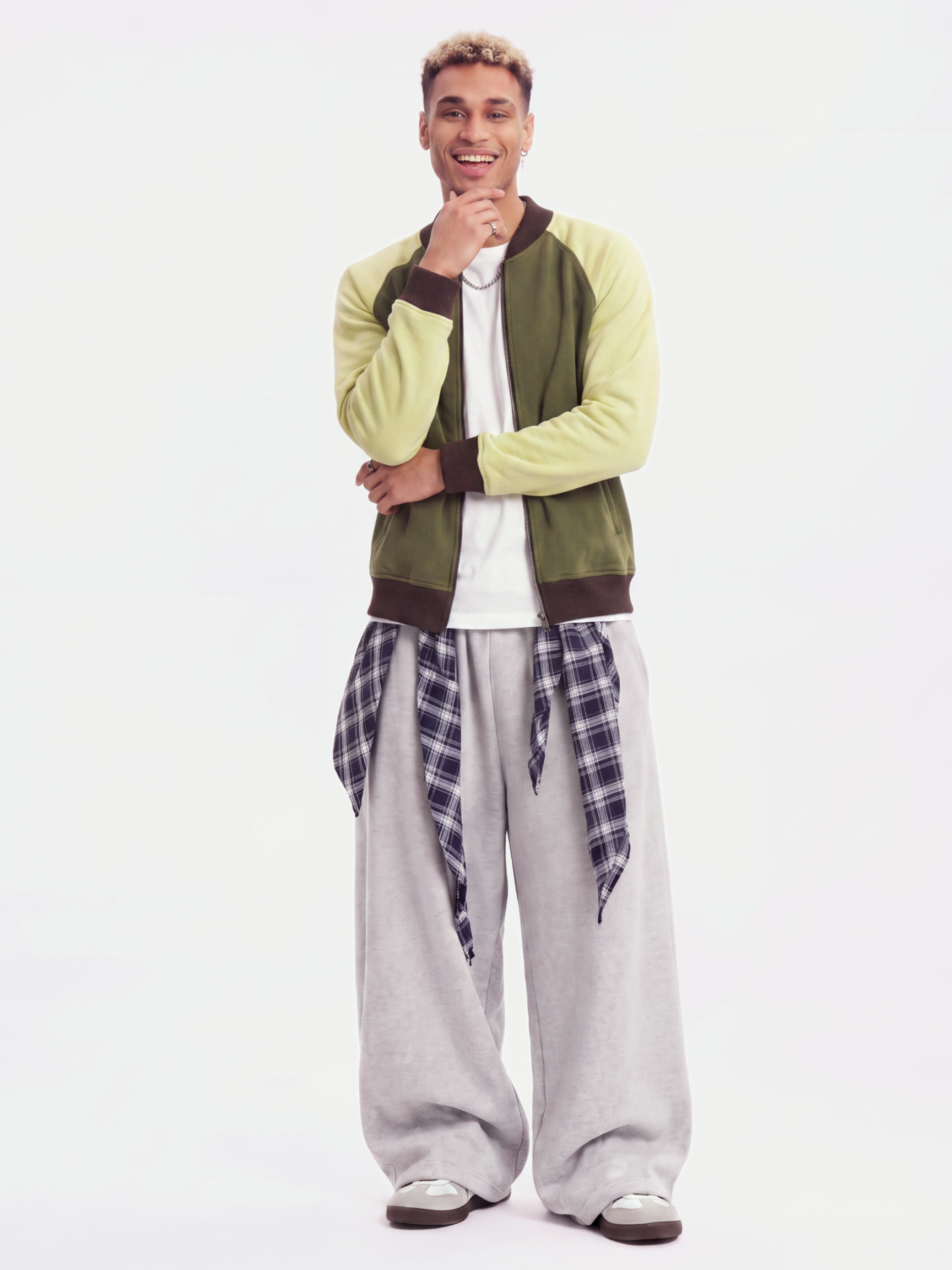 EdgeDrift - Unisex Color-Block Raglan Stand Collar Zip Jacket