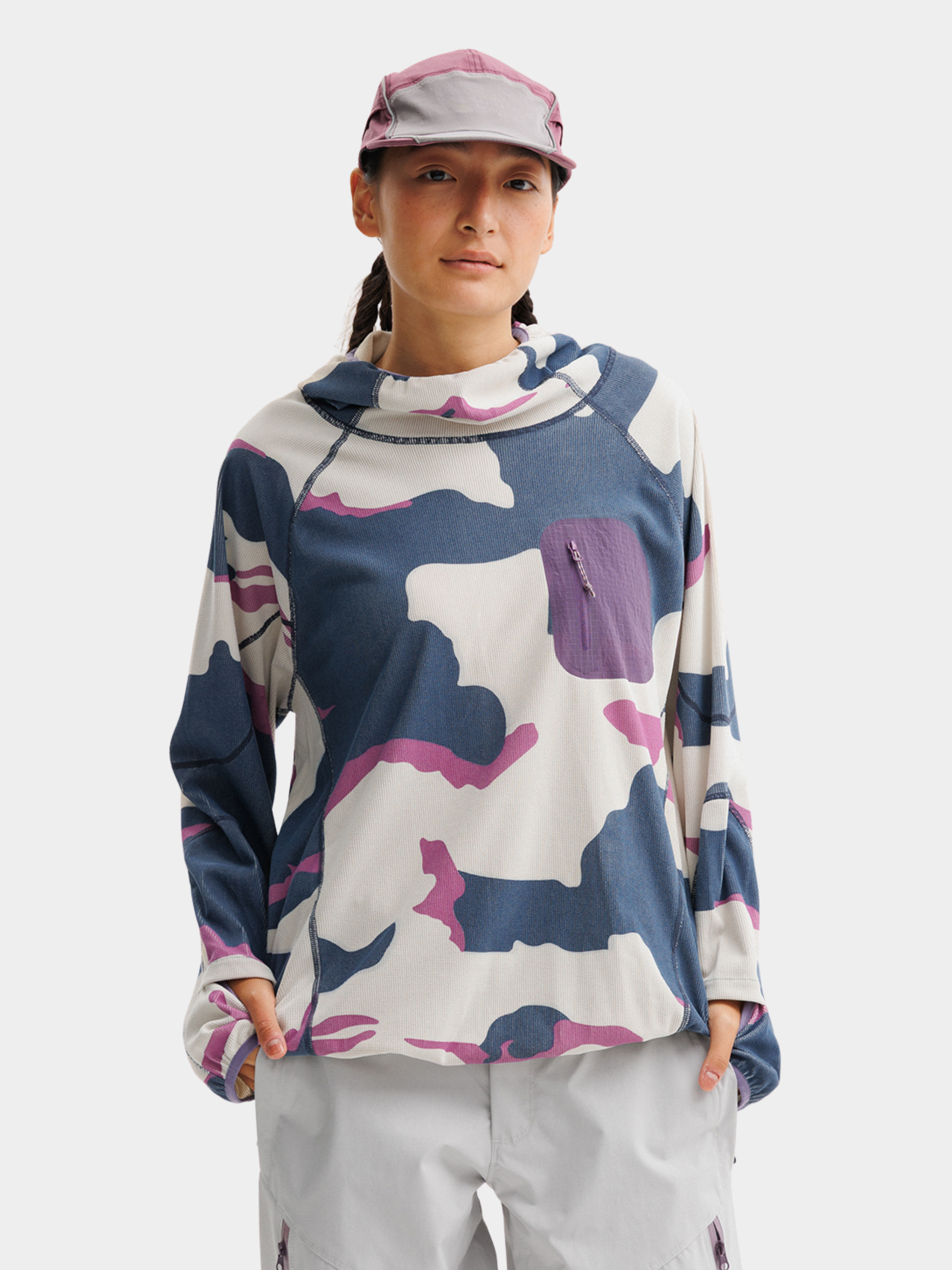 Crag - Unisex Moisture-Wicking High Neck Hoodie Base Layer