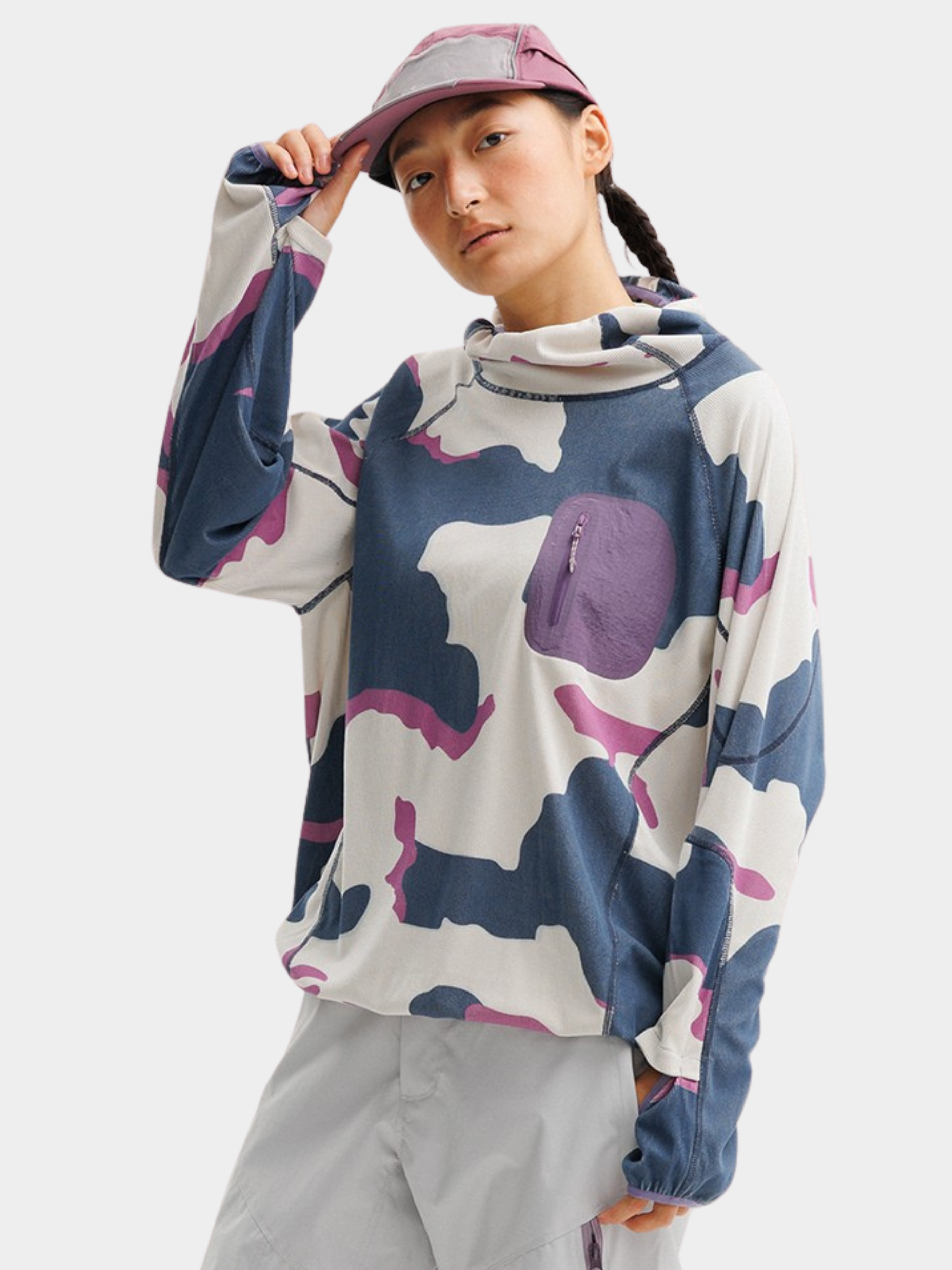 Crag - Unisex Moisture-Wicking High Neck Hoodie Base Layer