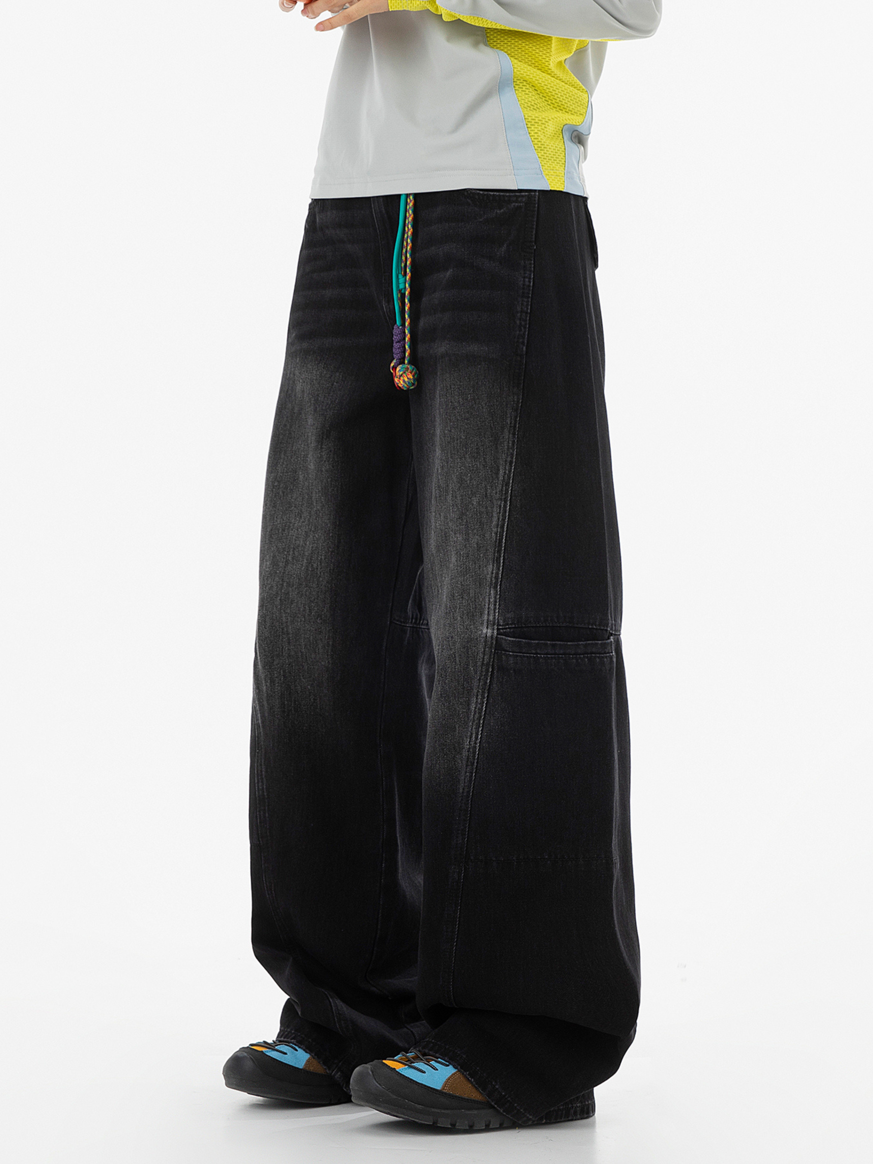 Highreach - Women's Oversized Pocket Straight-Leg Deconstructed Jeans