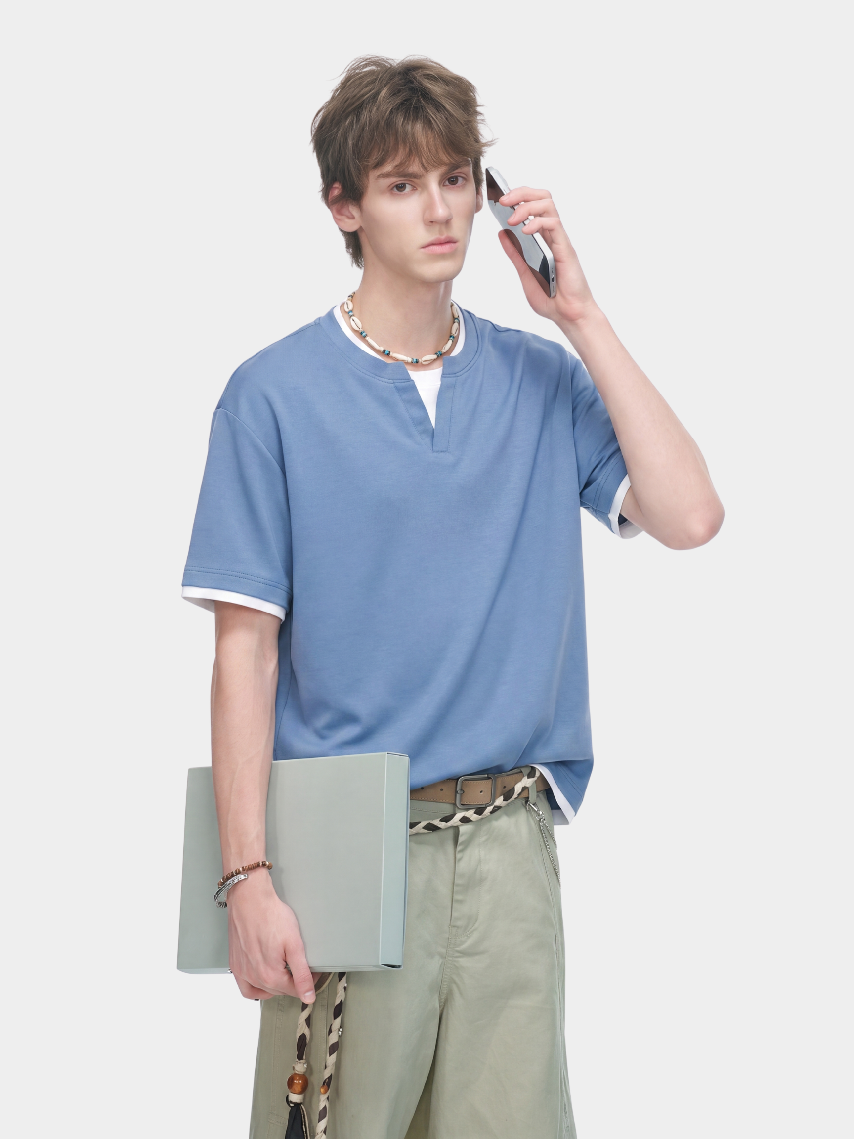 Thunderridge - Men's Layered Crew Neck T-Shirt