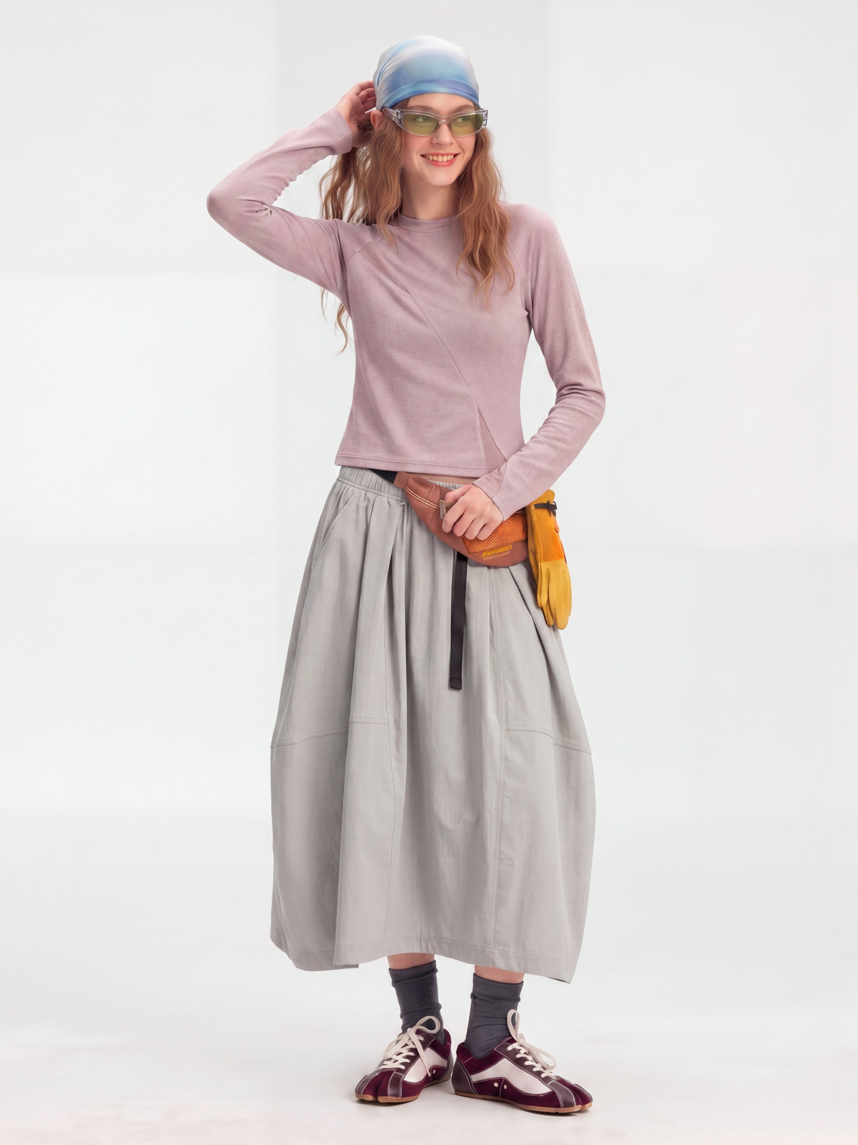 LightLull - Women's UPF50+ Quick-Dry Utility Belt Midi Skirt