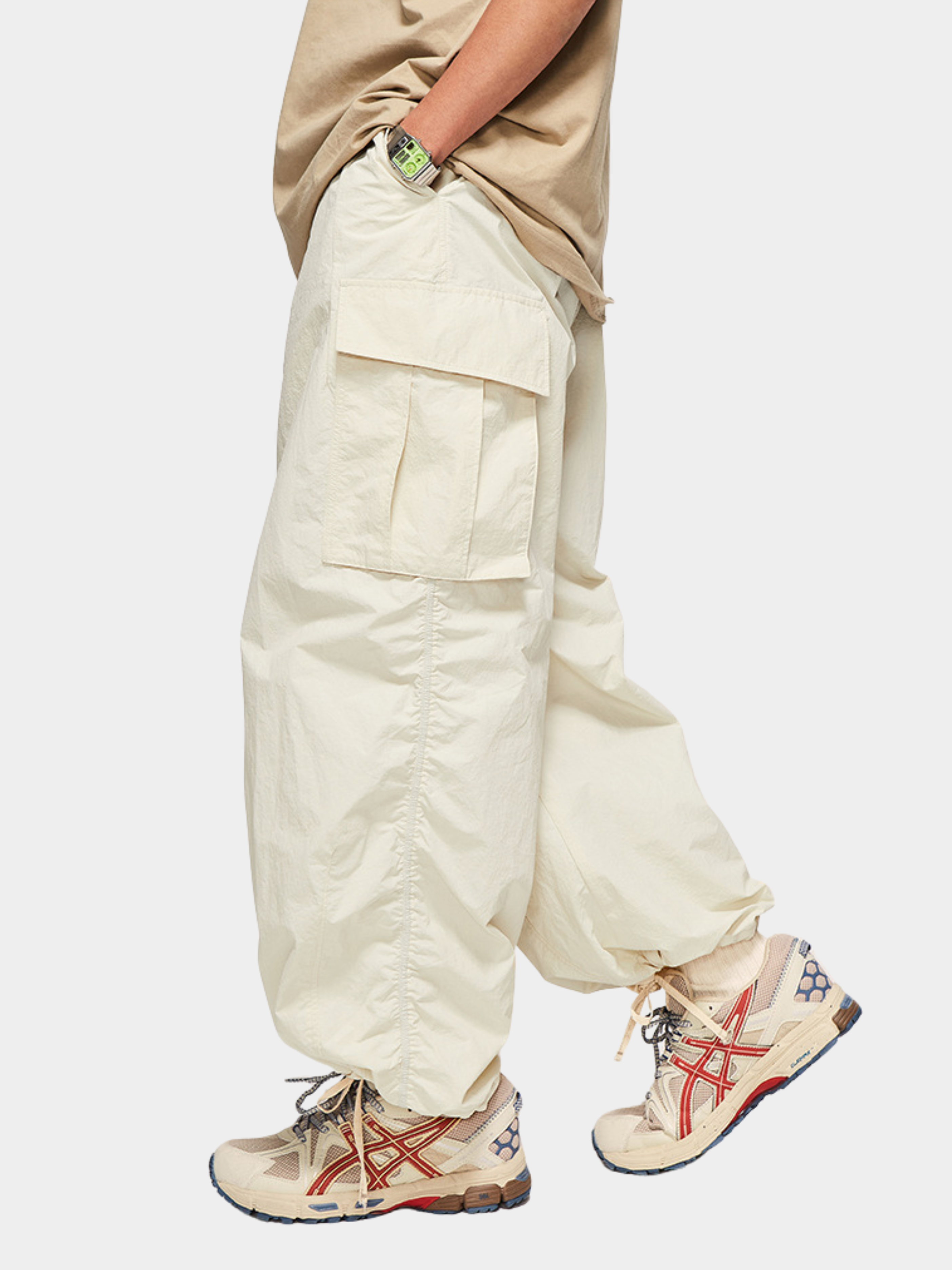 FireChair - Unisex Plaid Loose-Fit Utility Wide-Leg Pants