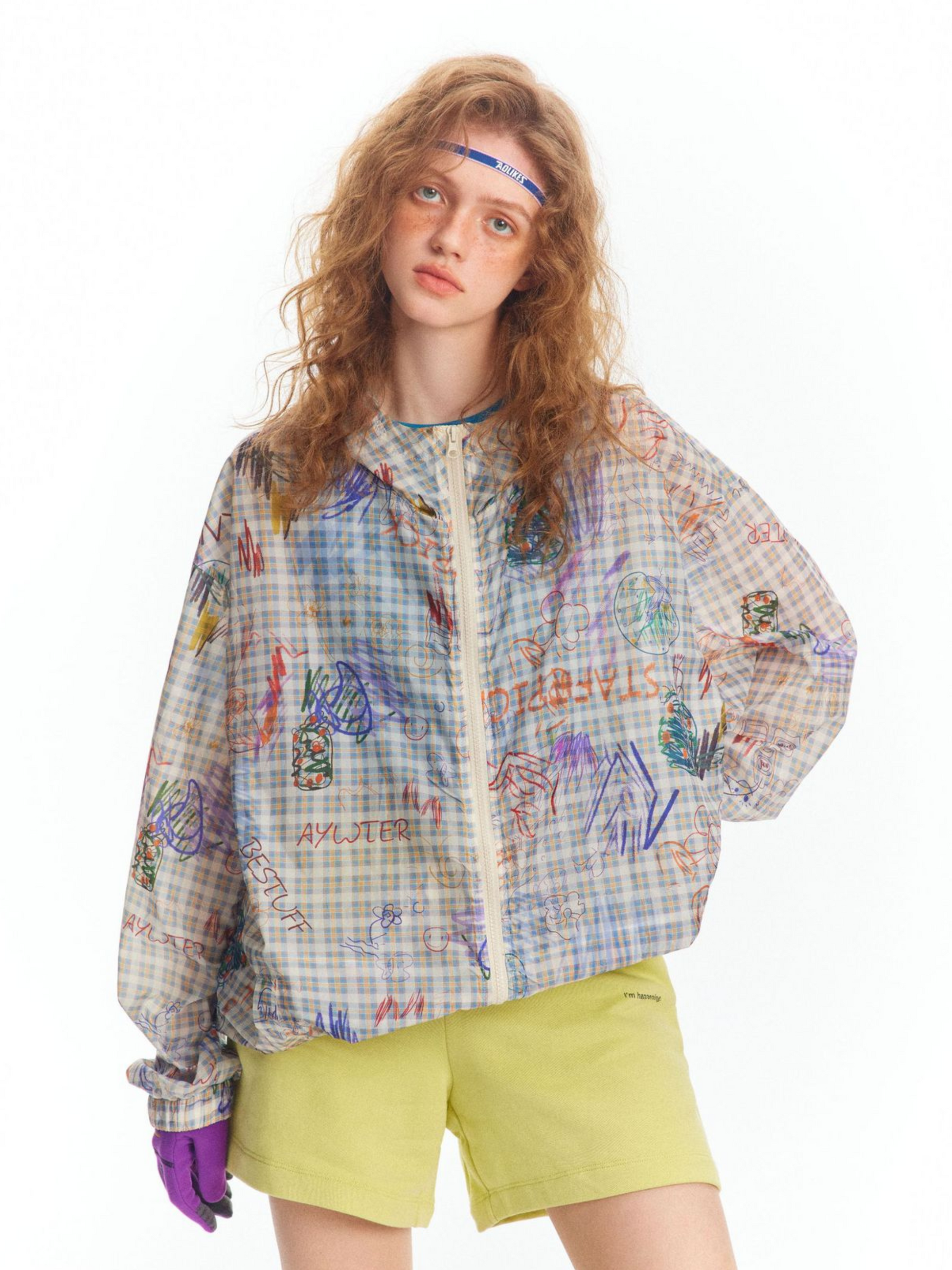 MesaStep - Women's UPF50+ Graffiti Print Loose-Fit Hooded Sun Protection Jacket GONGGAR SPORTS