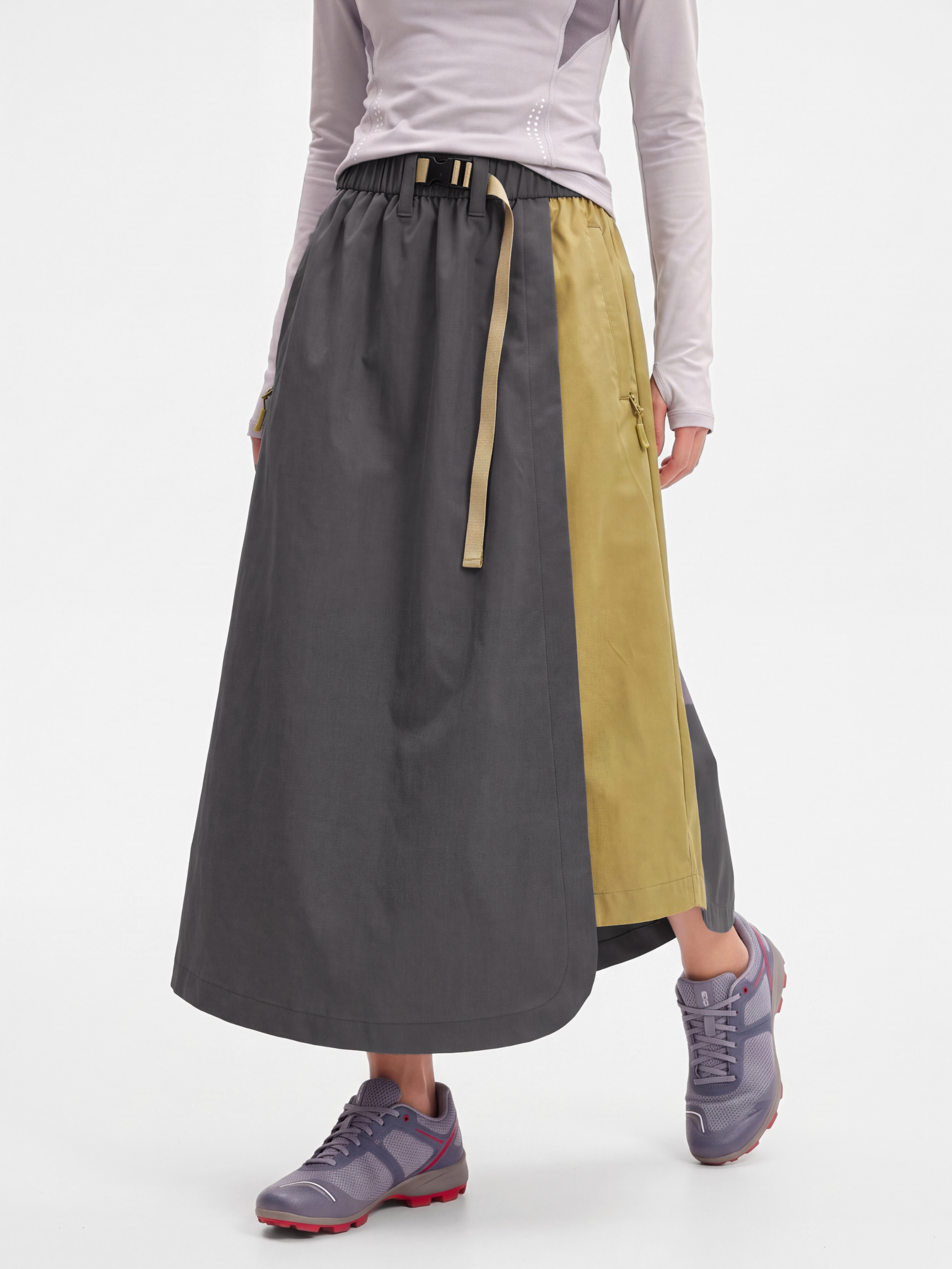 ScuffDrape - Women's Teflon® Water-Repellent Color-Block A-Line Skirt