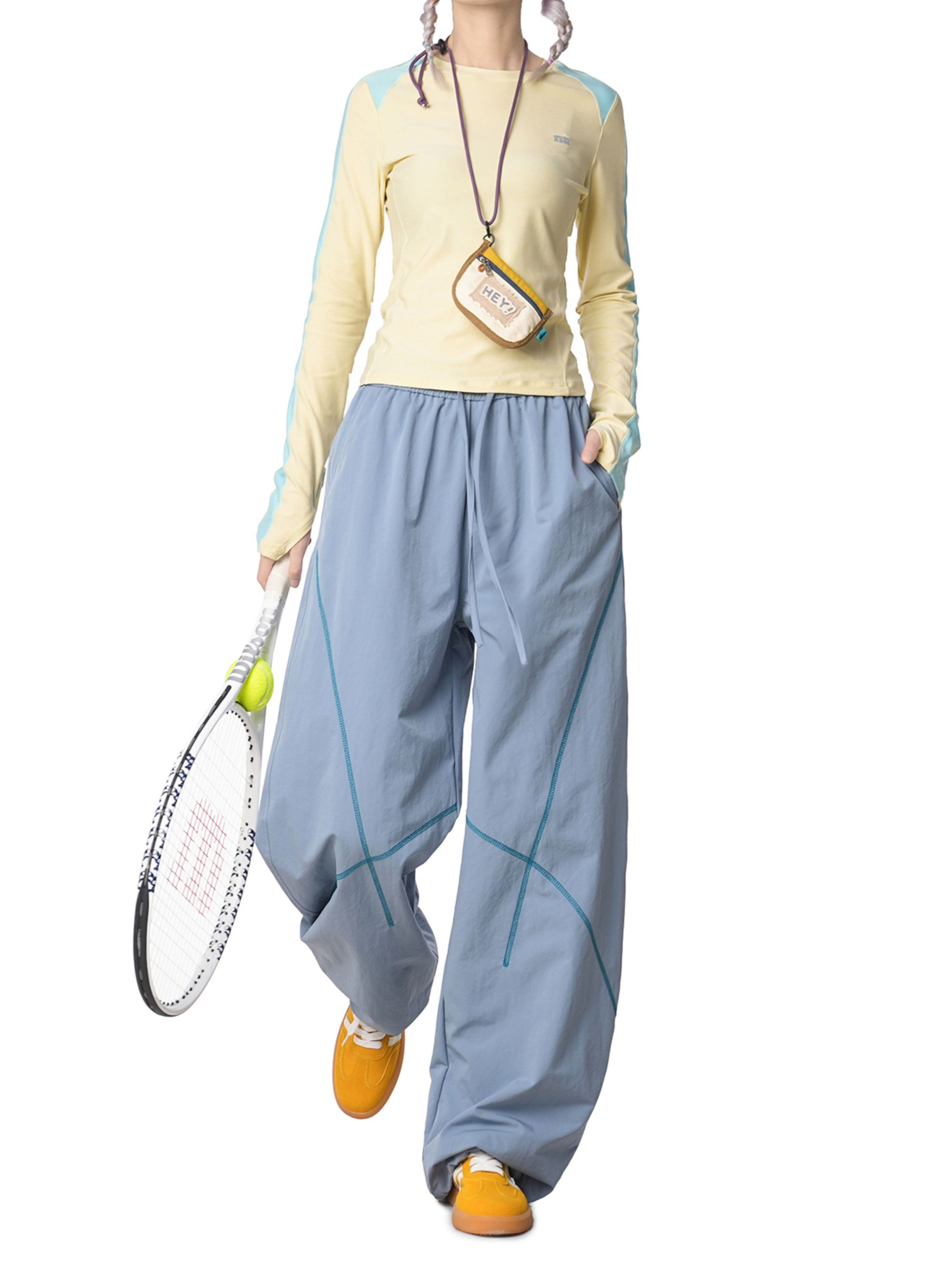 FrostDash - Unisex Loose Colorblock Hasso Stitch Pants