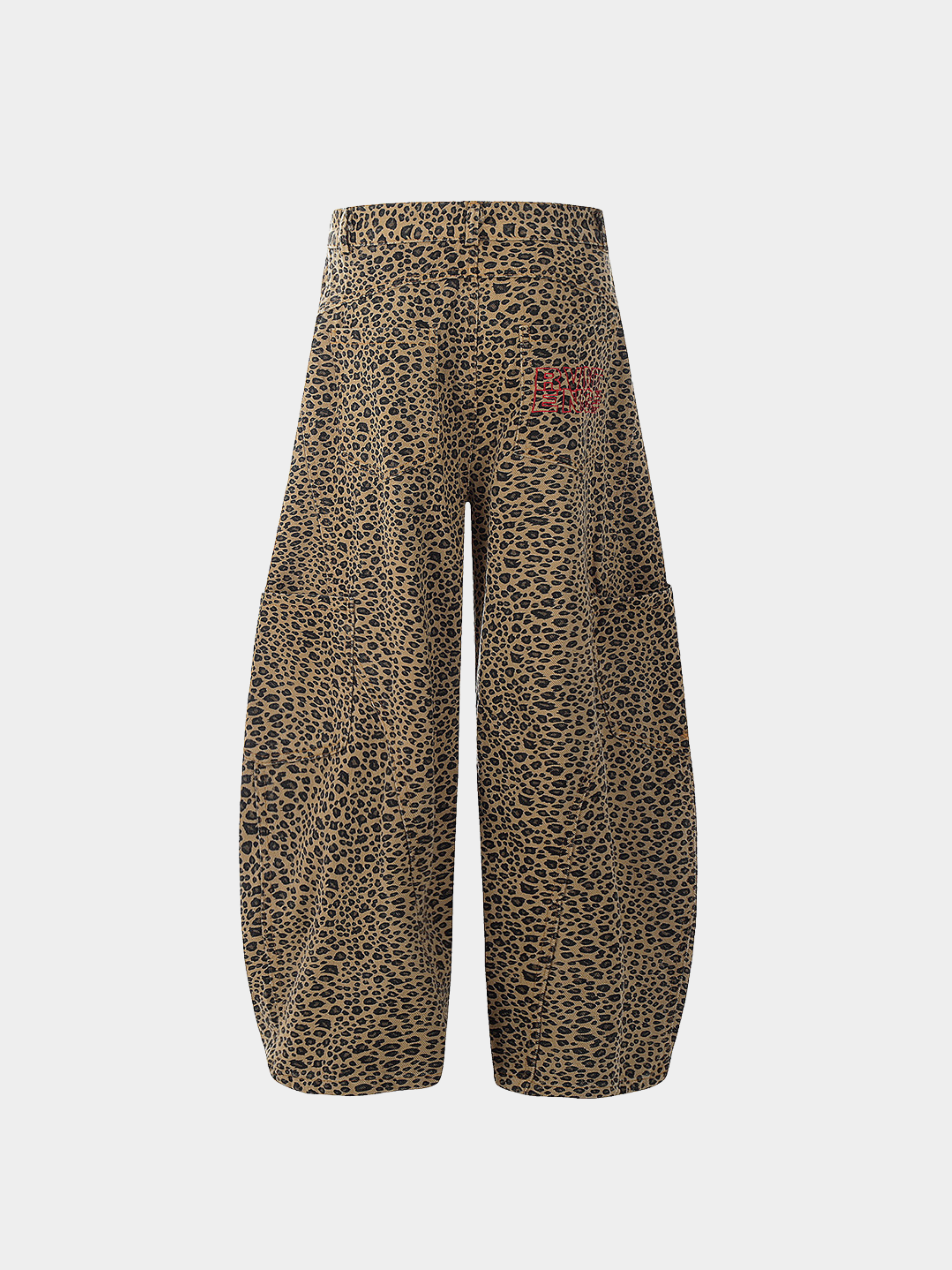 FoxCrate - Unisex Leopard Print Statement Wide-Leg Scimitar Pants GONGGAR SPORTS