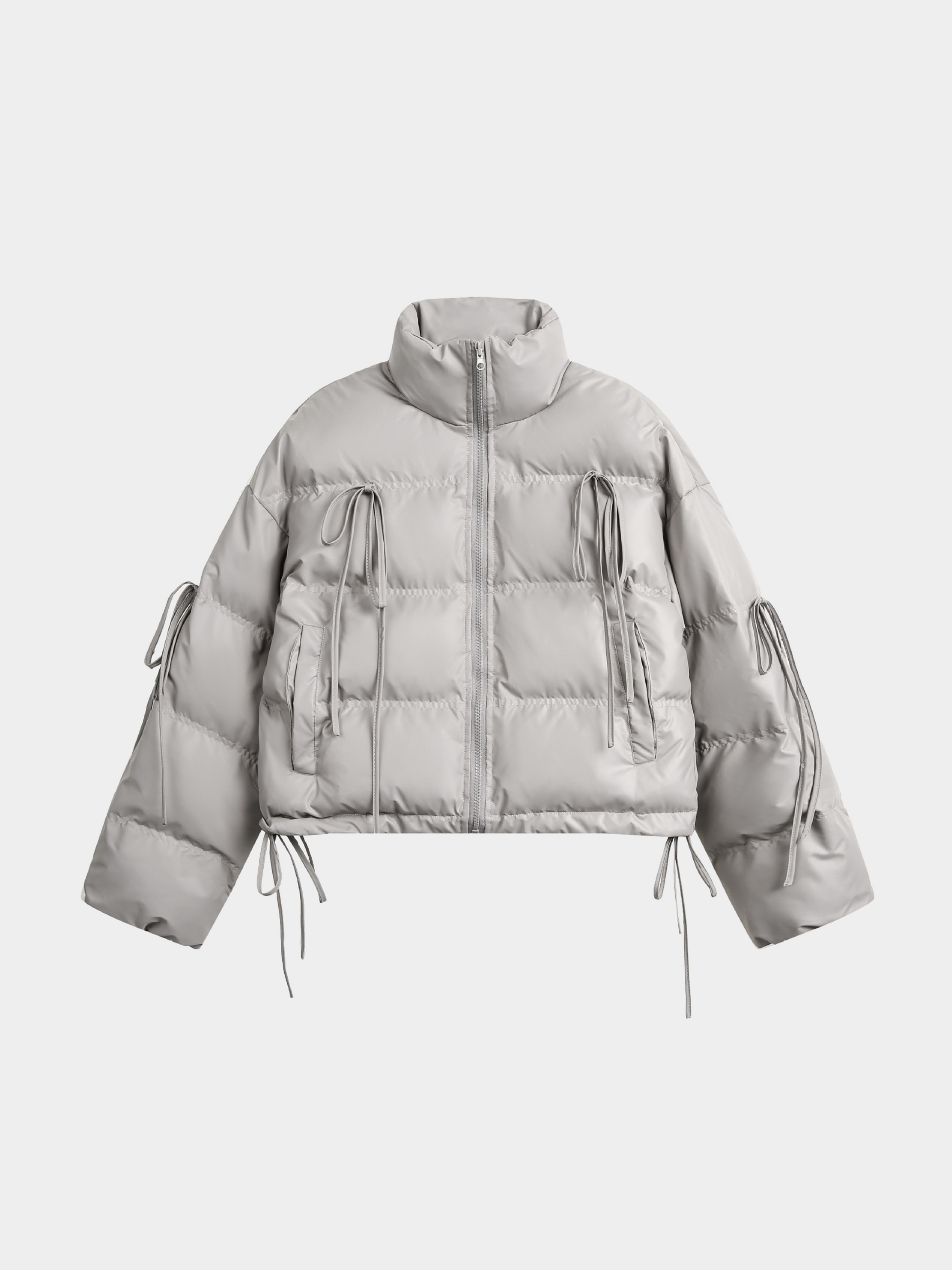 RavenMark - Women‘s Tassel Tie-Front Short Padded Jacket GONGGAR SPORTS