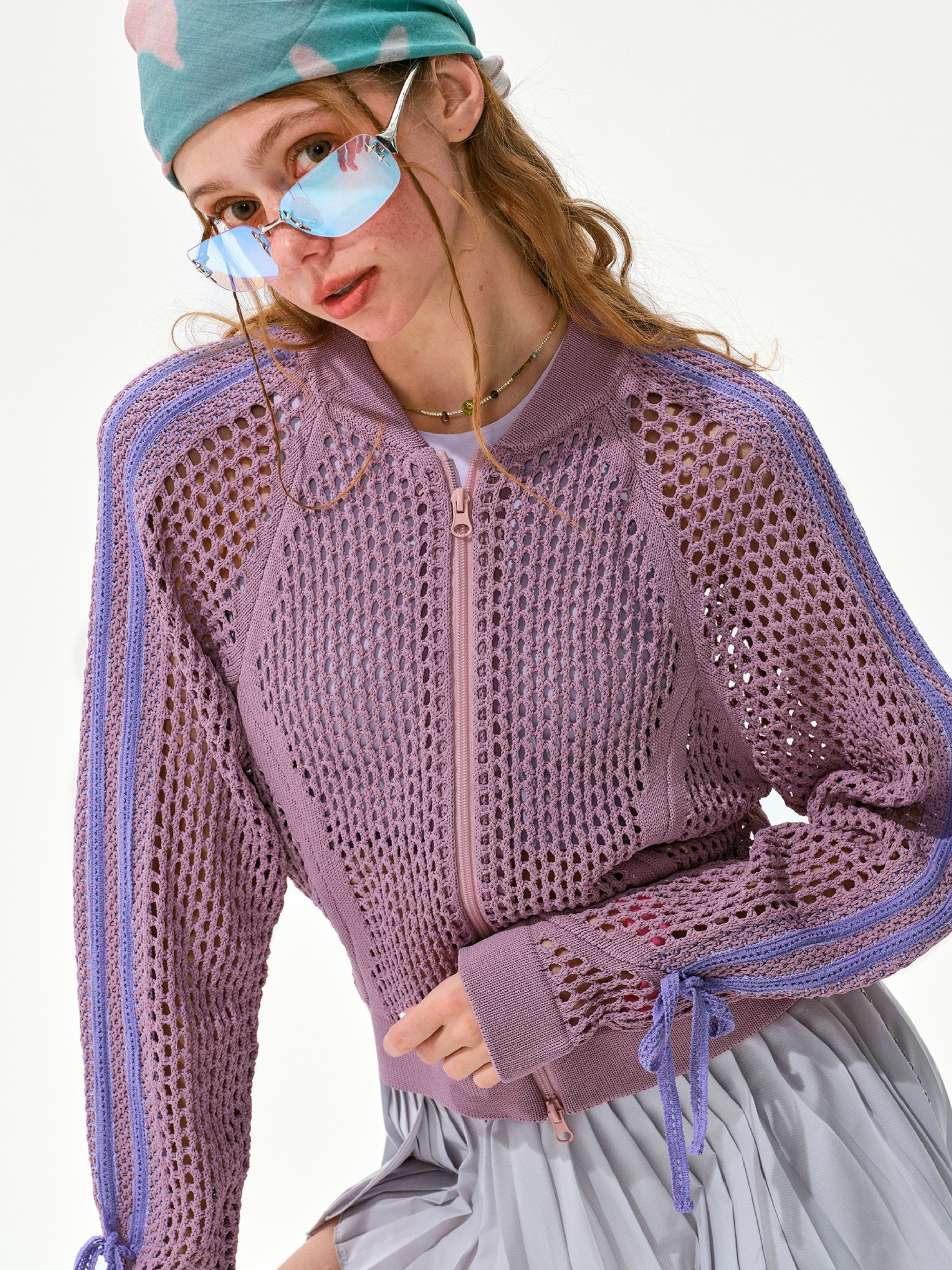 Drift - Women's Colorblock Mesh Stripe Zip-Up Jacket