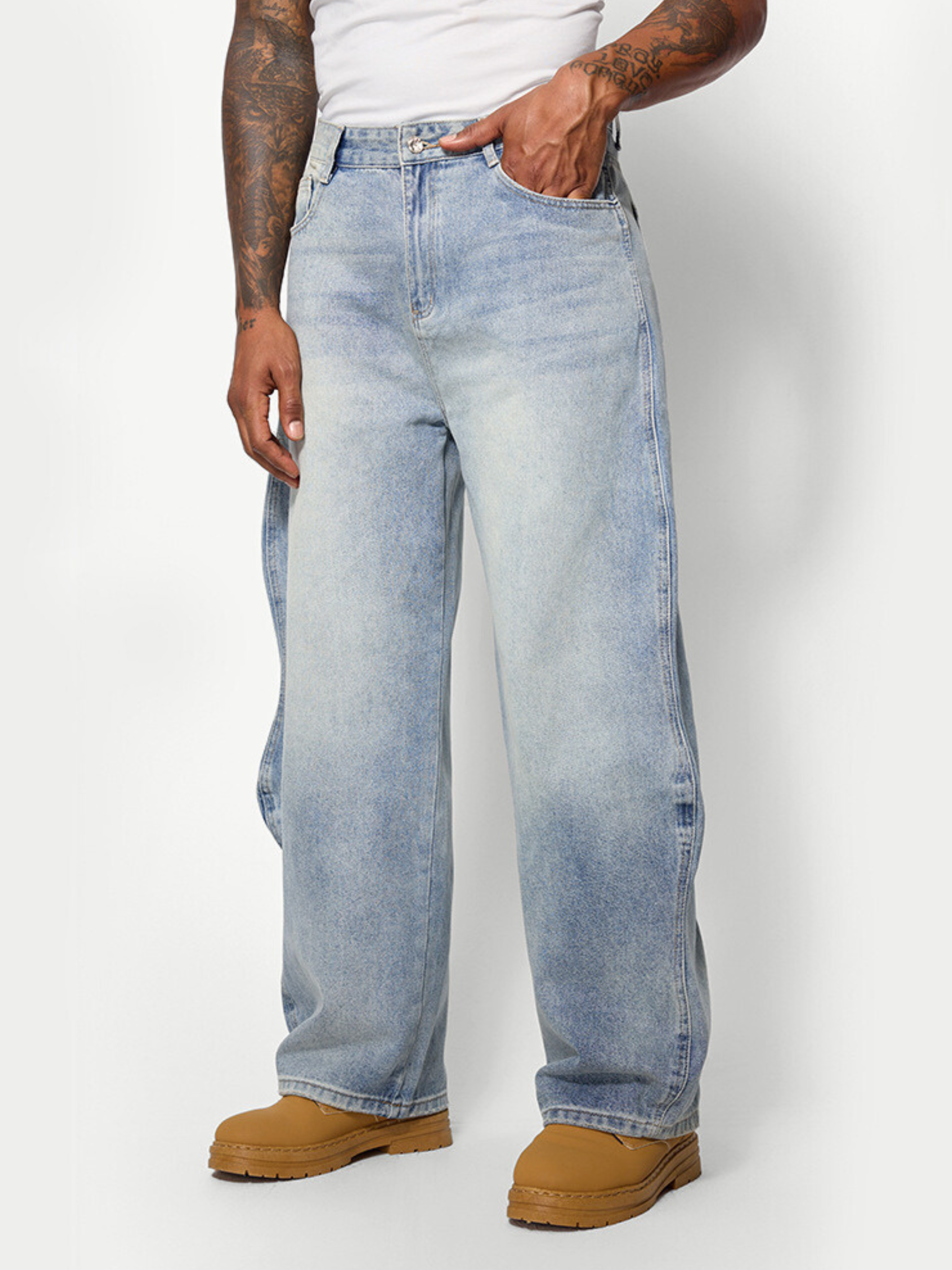 Ashpeak - Men's Ripple Wrinkle-Resistant Washed Denim Pants