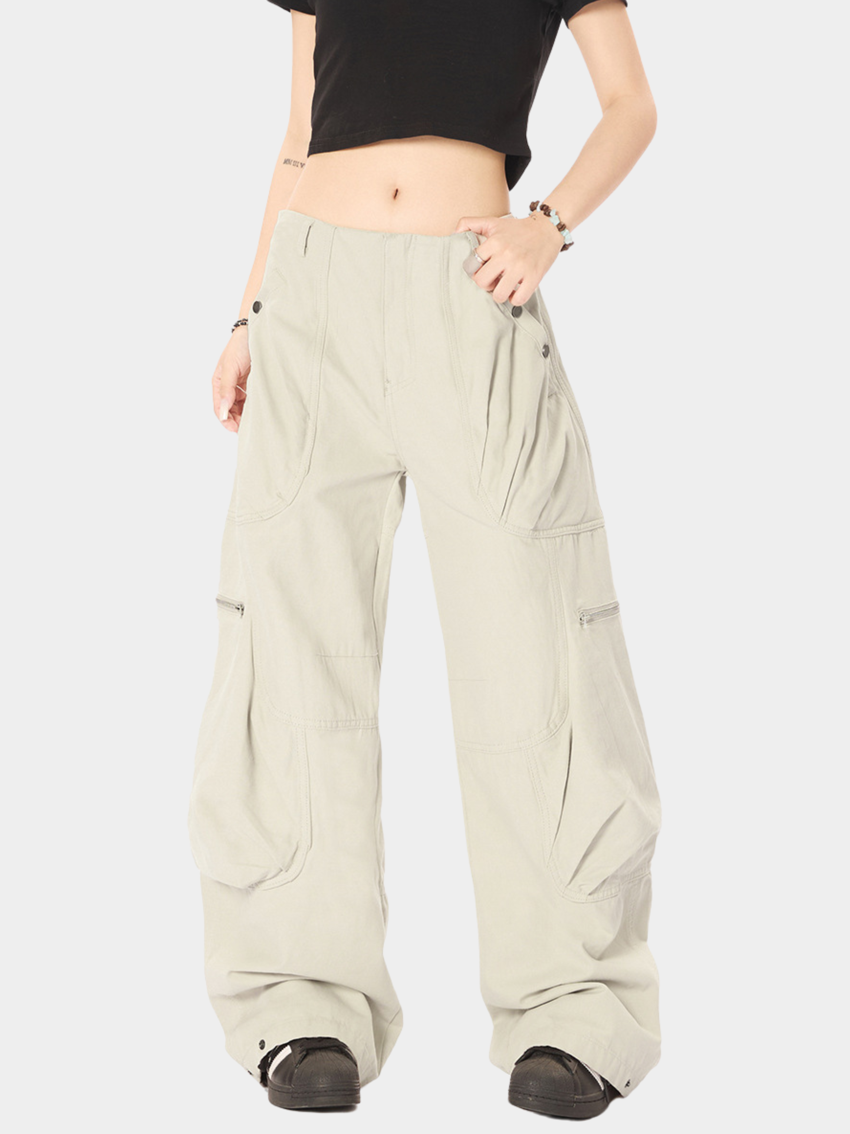 Aquapath - Women's Oversized Pocket Straight Cargo Pants