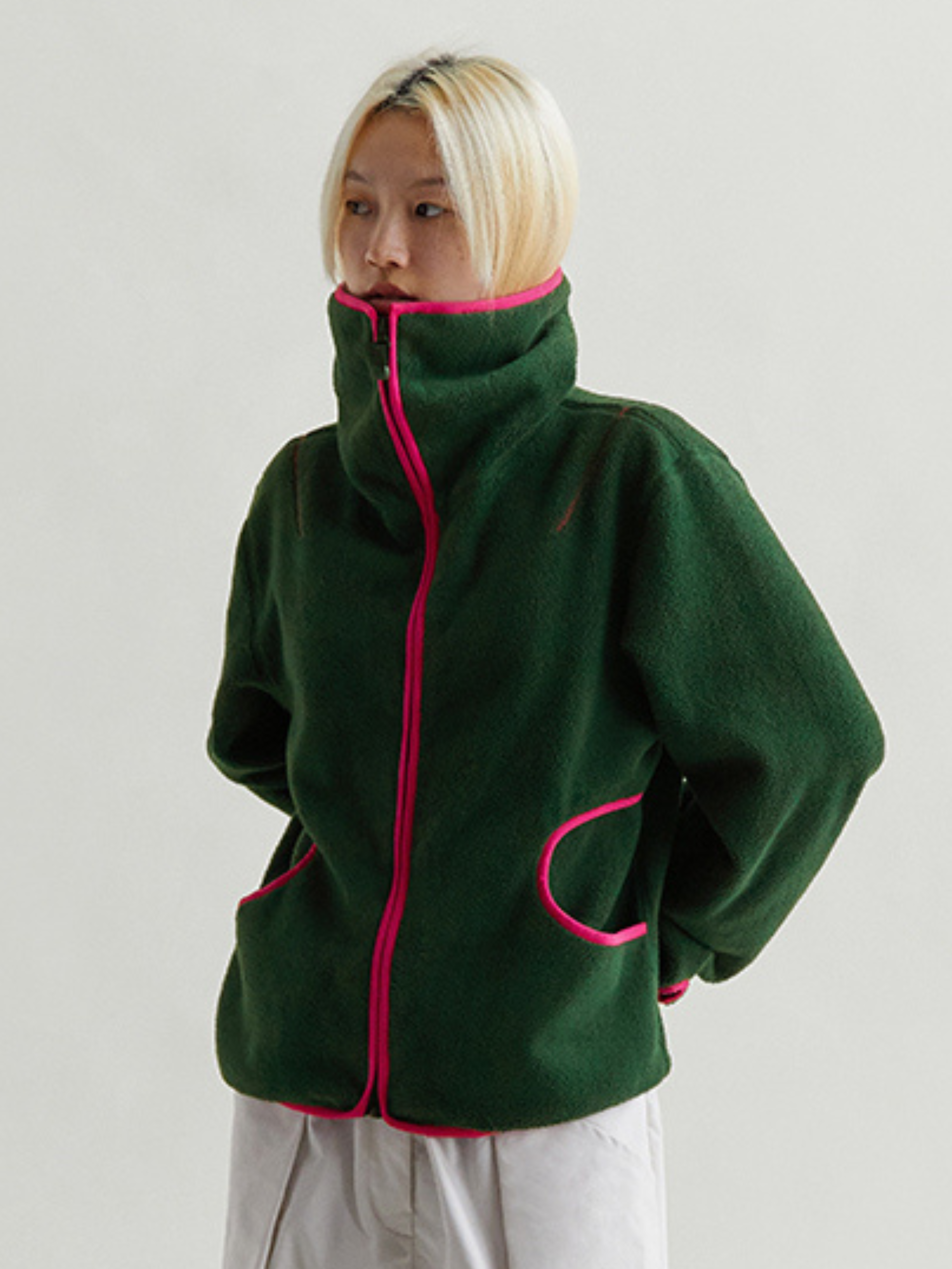 Backpack - Women's High-Collar Fleece Jacket