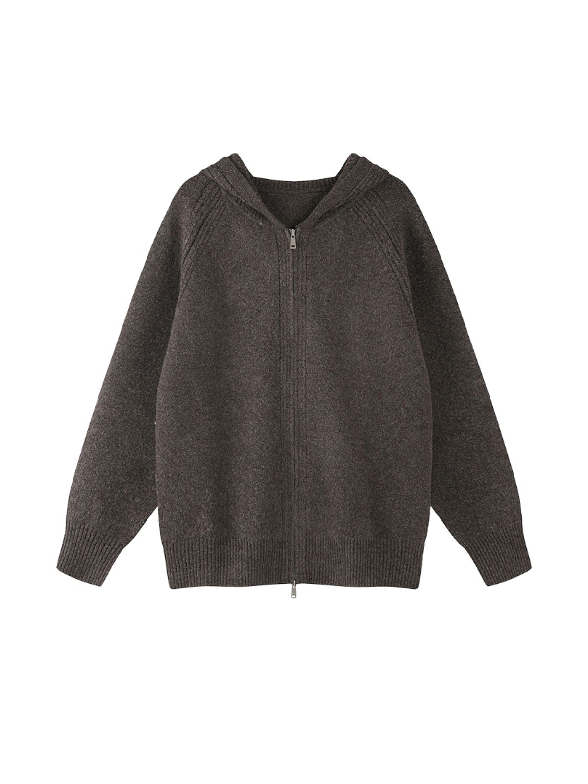 FrostDen - Unisex Wool-Blend Double-Zip Hooded Sweater
