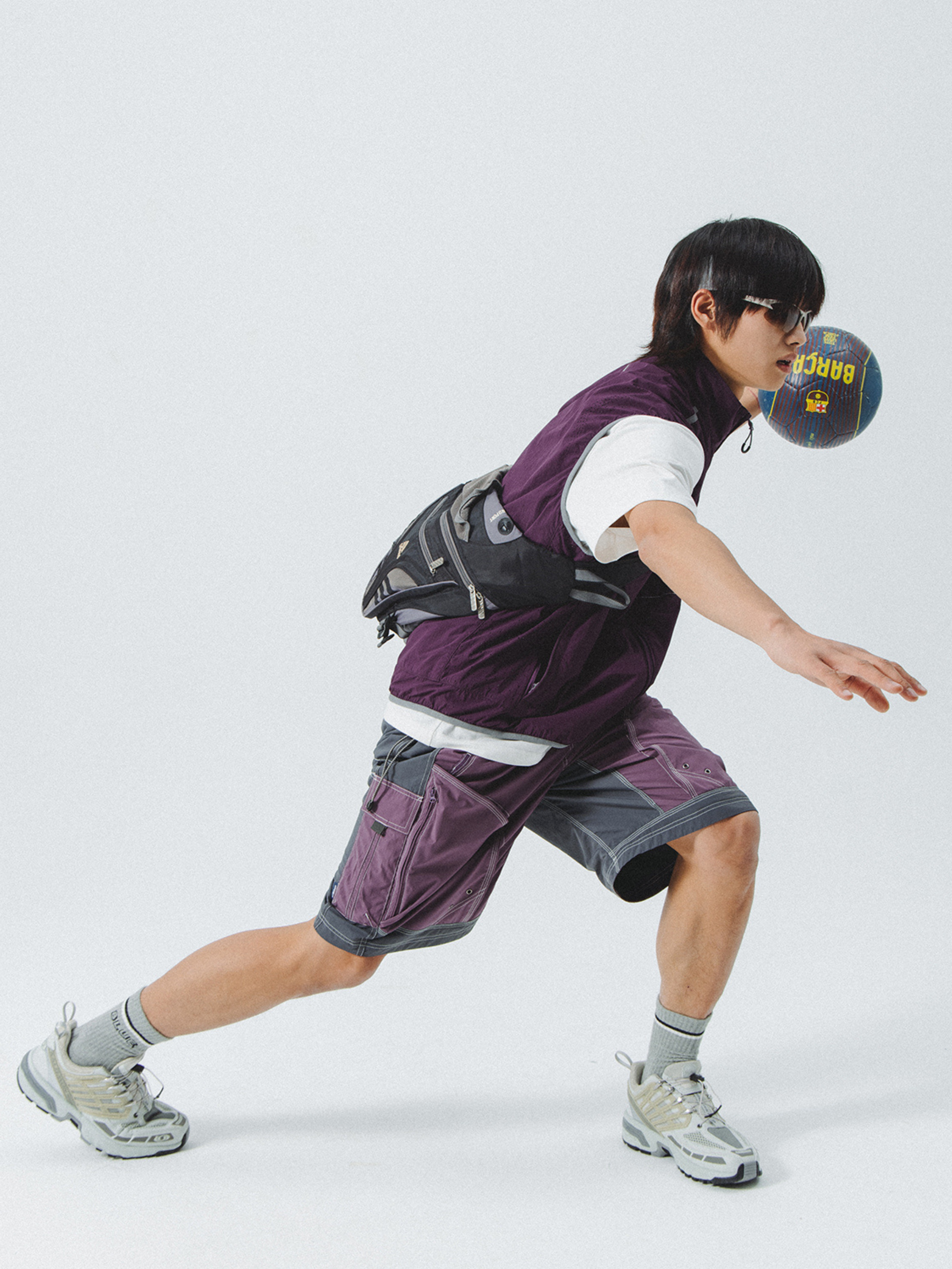 BaseMat - Men's Retro Patchwork 5-Inch Shorts GONGGAR SPORTS