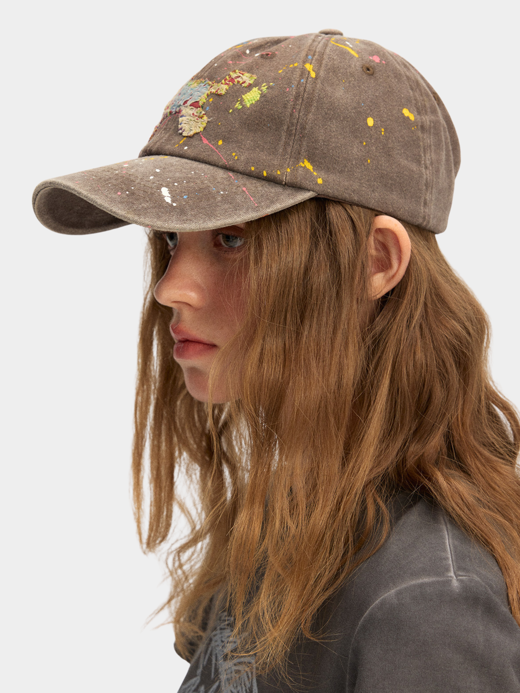 ArtSway - Hand-Embroidered Splatter Wash Baseball Cap