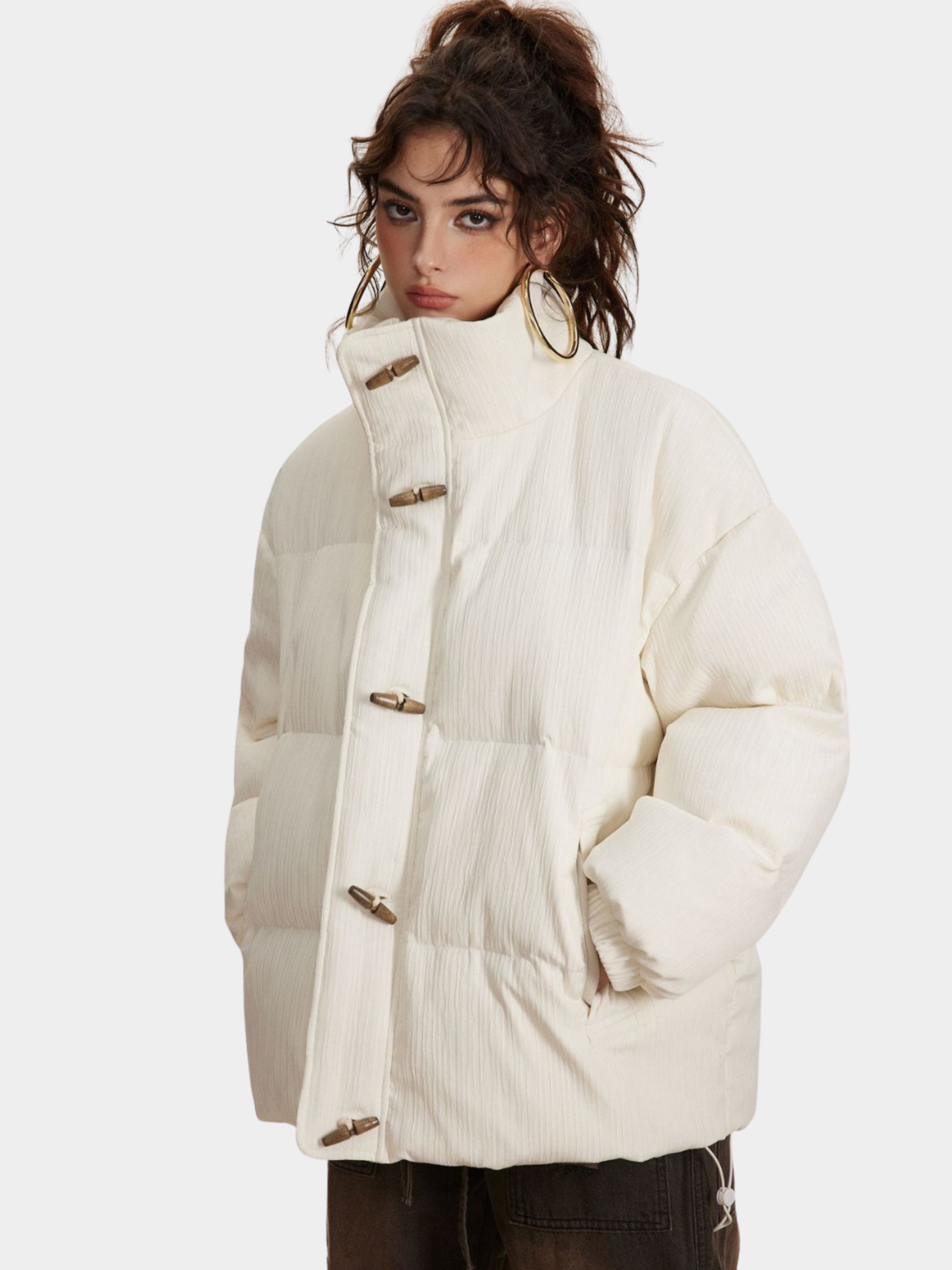 Peakrise - Women‘s Toggle Closure 90% White Duck Down Puffer Jacket GONGGAR SPORTS
