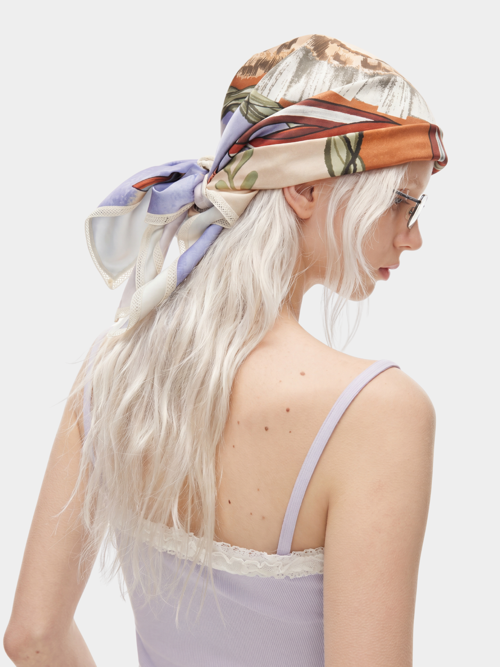 TutuTwirl - Cat Garden Print Satin Headscarf