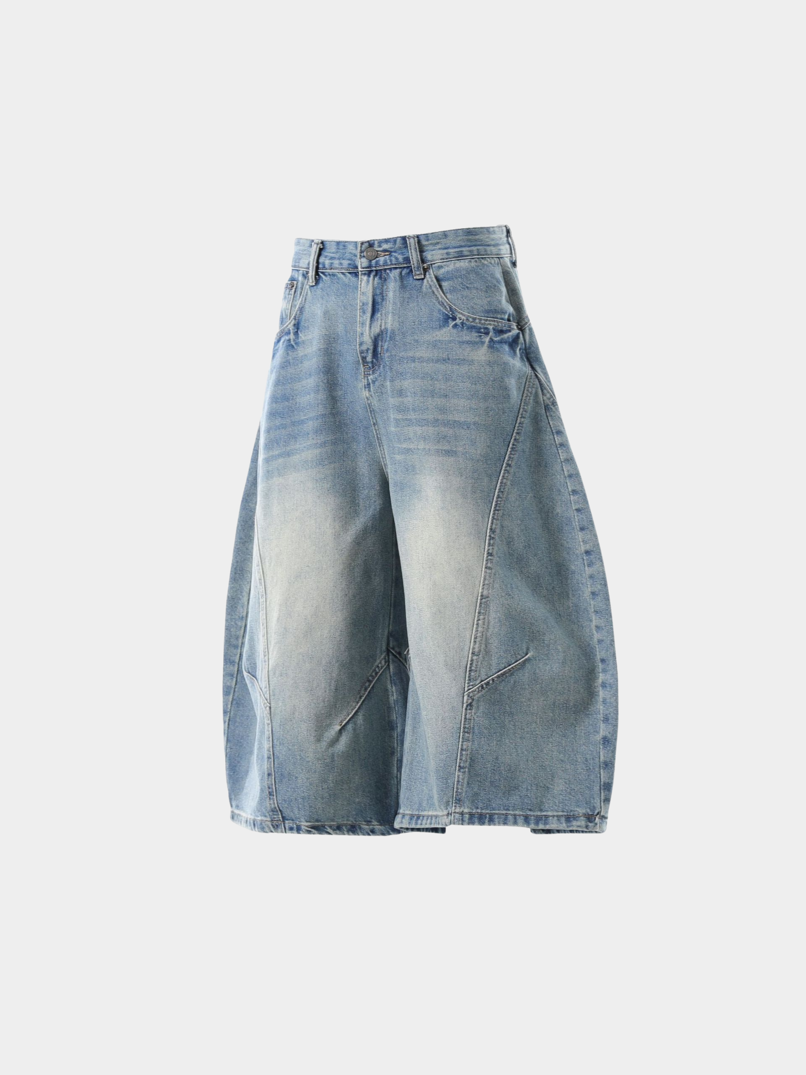 BaseTent - Men's Curved Wide-Leg 7/8 Denim Pants GONGGAR SPORTS