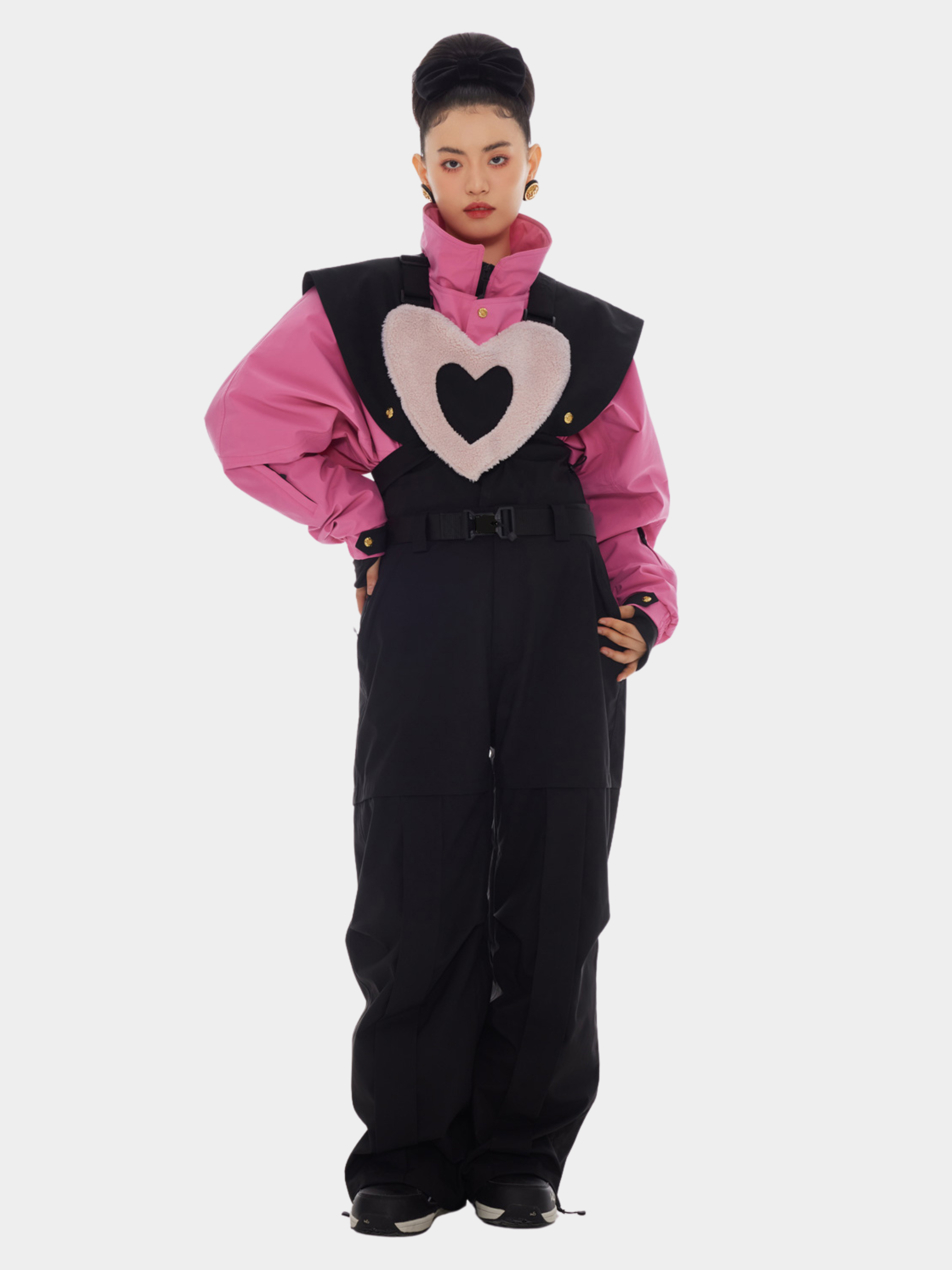 Range - Women's Heart Detail Padded Jacket & Bib Pants Ski Set