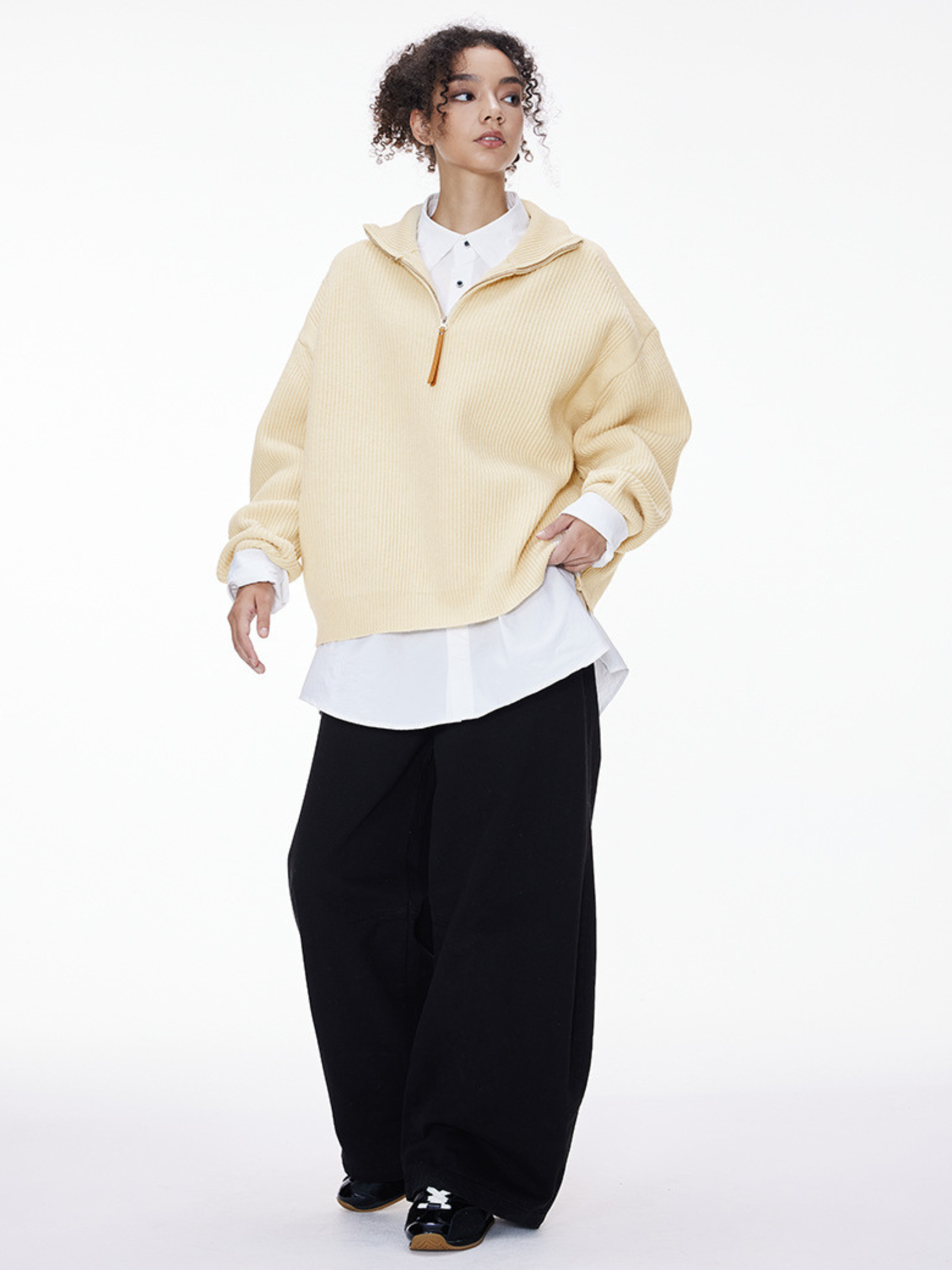 Thistle - Half-Zip High-Neck Knit Sweater