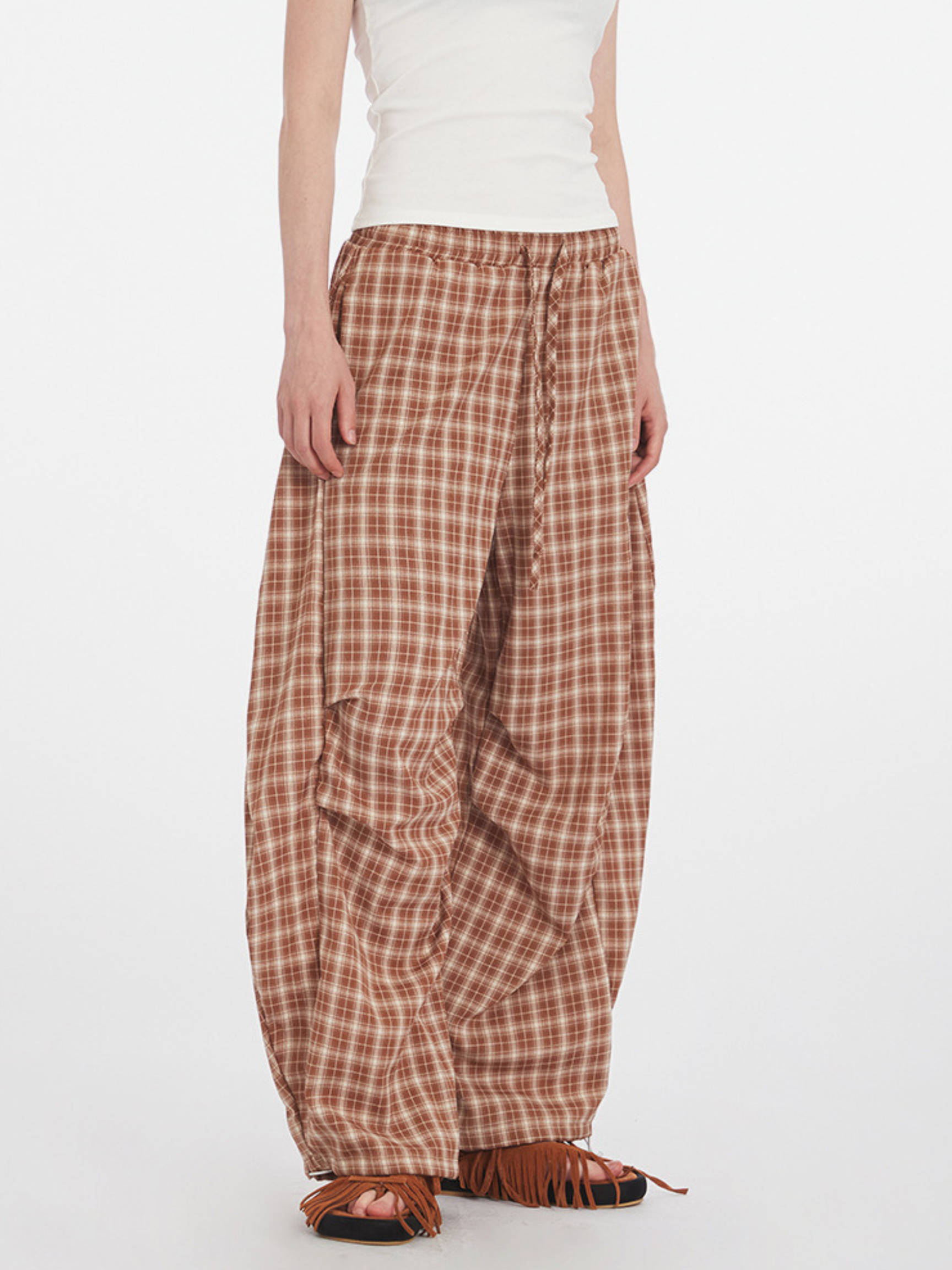 FlexMove - Women's Plaid Straight-Leg Wide-Leg Pants