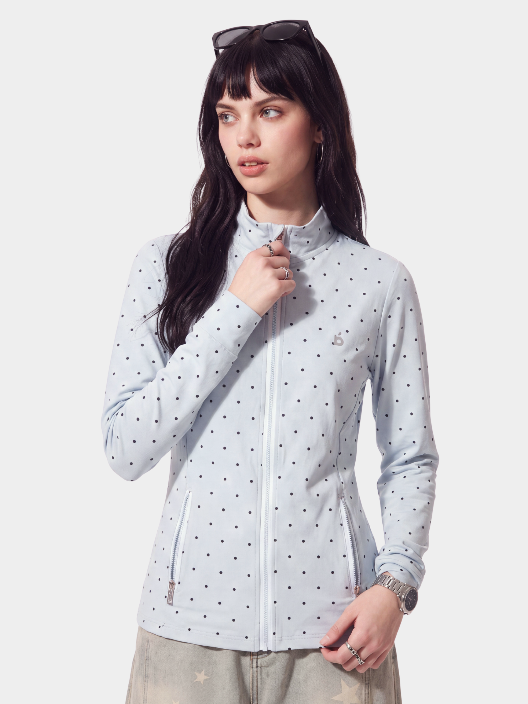 PolkaVeil - Women's UPF 50+ Polka Dot Fitted Sun Protection Jacket