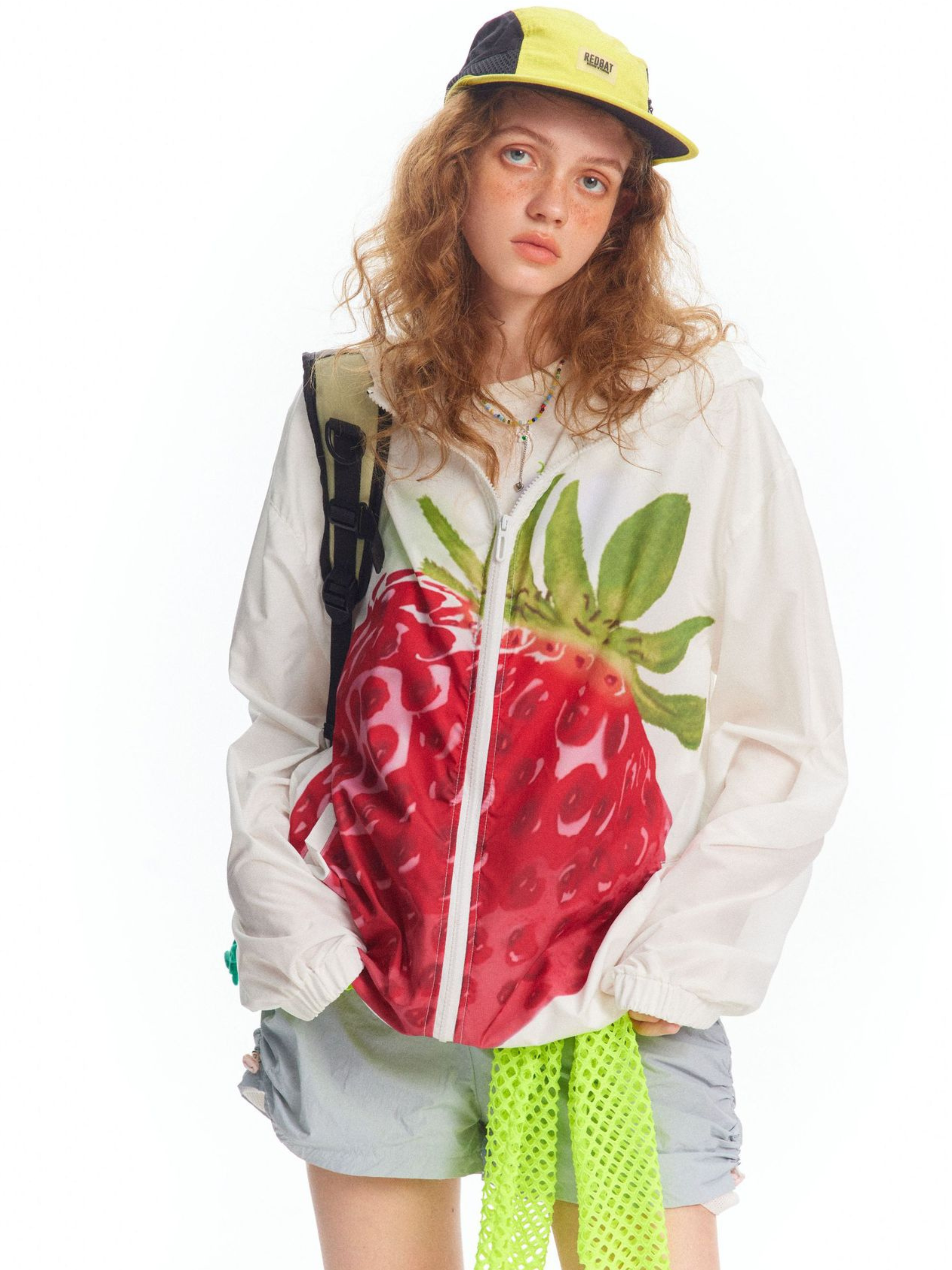 MesaSet - Women's 3D Strawberry Print Lightweight Breathable Sun Protection Hoodie GONGGAR SPORTS