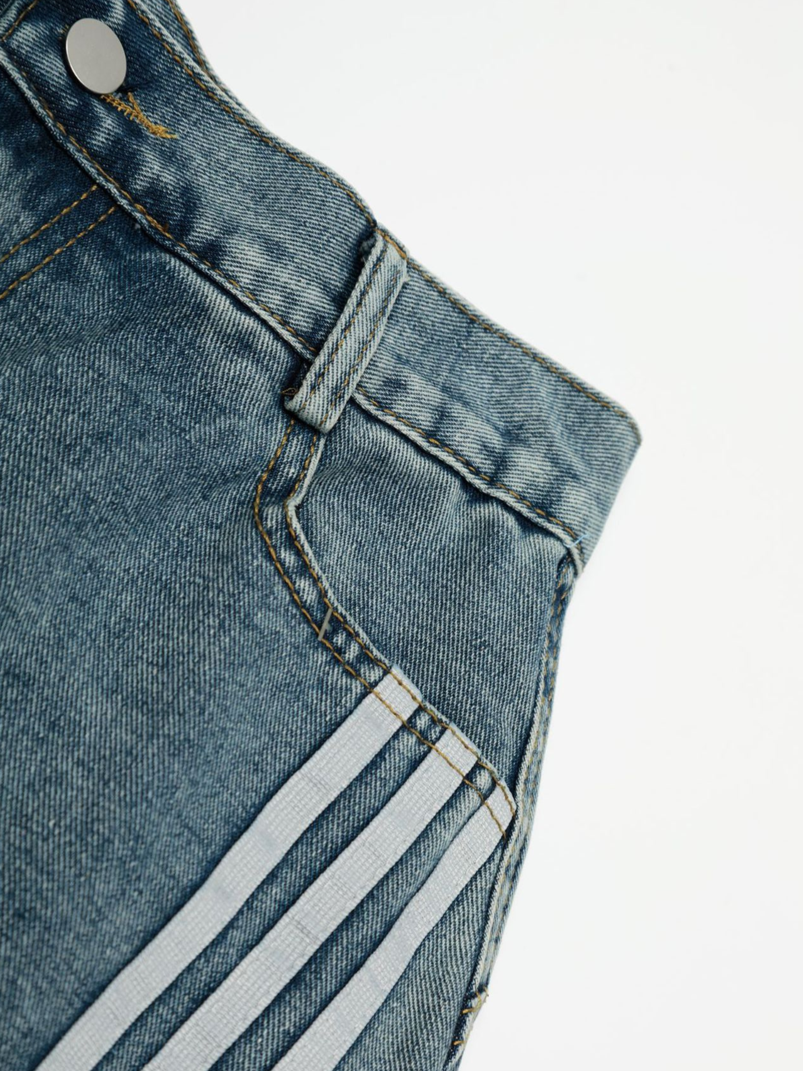HawkPort - Unisex Washed Distressed Cropped Denim Pants