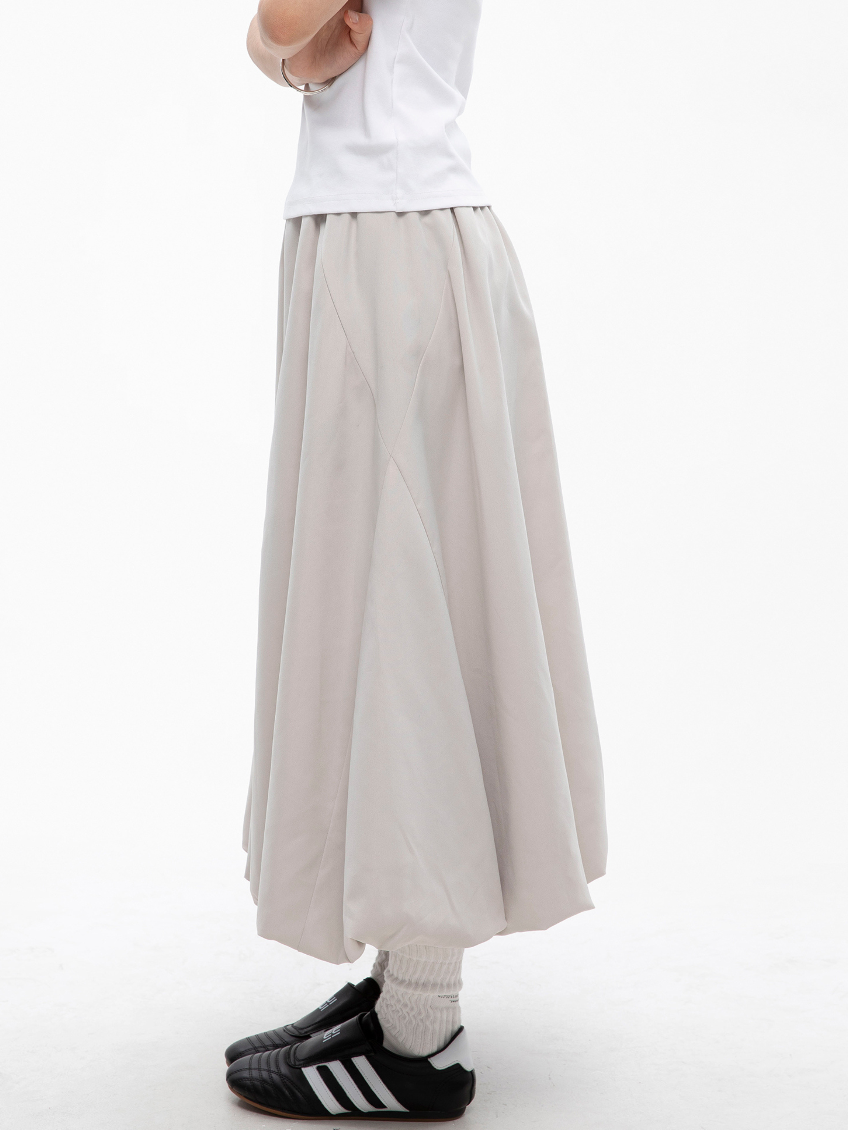 Crestline - Women's Asymmetric Design Bubble Midi Skirt