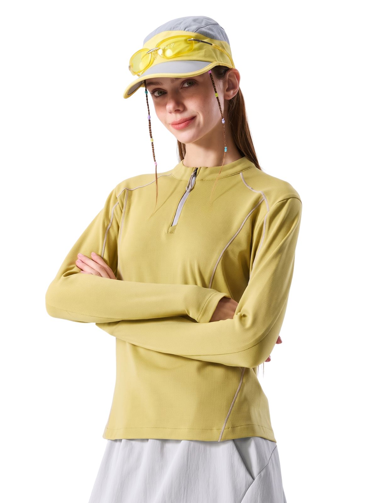 HawkTract - Women's UPF 50+ Antibacterial Quick-Dry Half-Zip T-Shirt