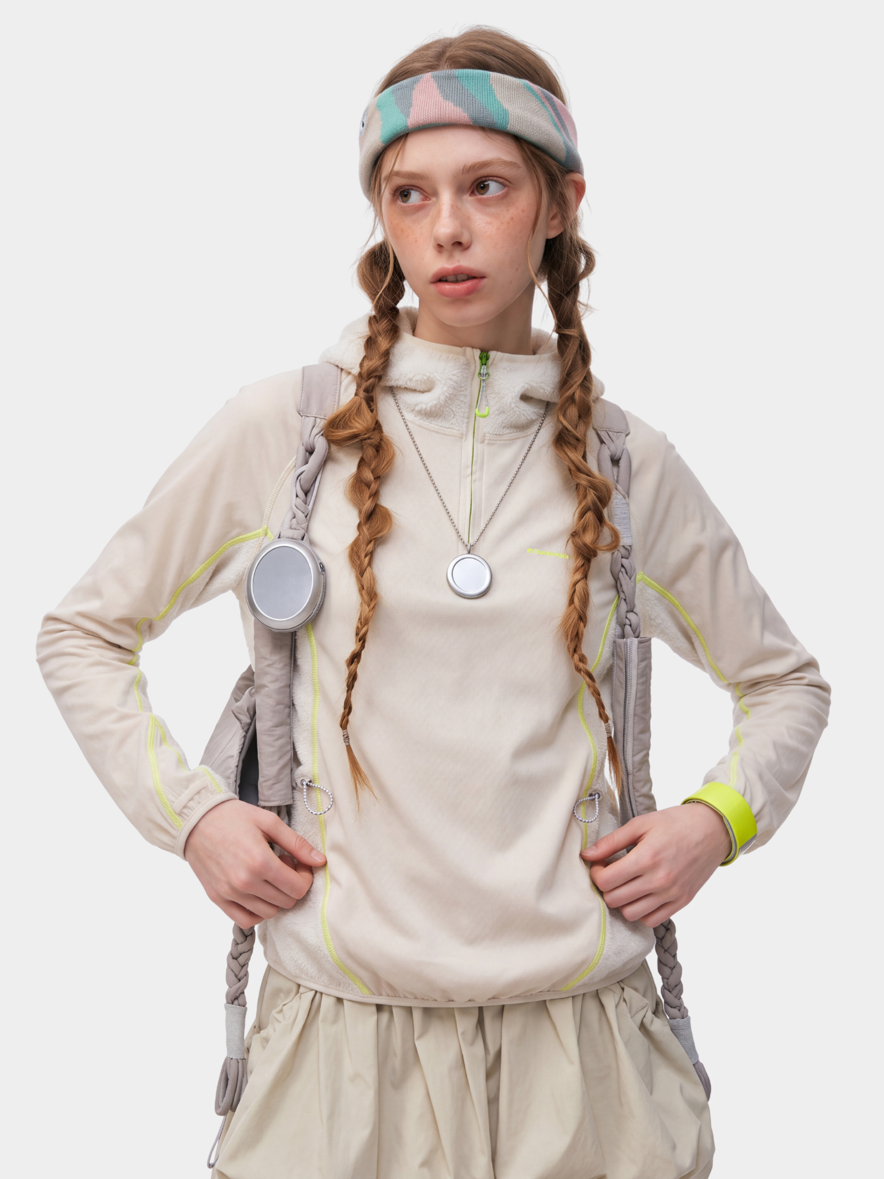 FadeSplit - Women's Fleece-Lined Utility Half-Zip Long-Sleeve Top