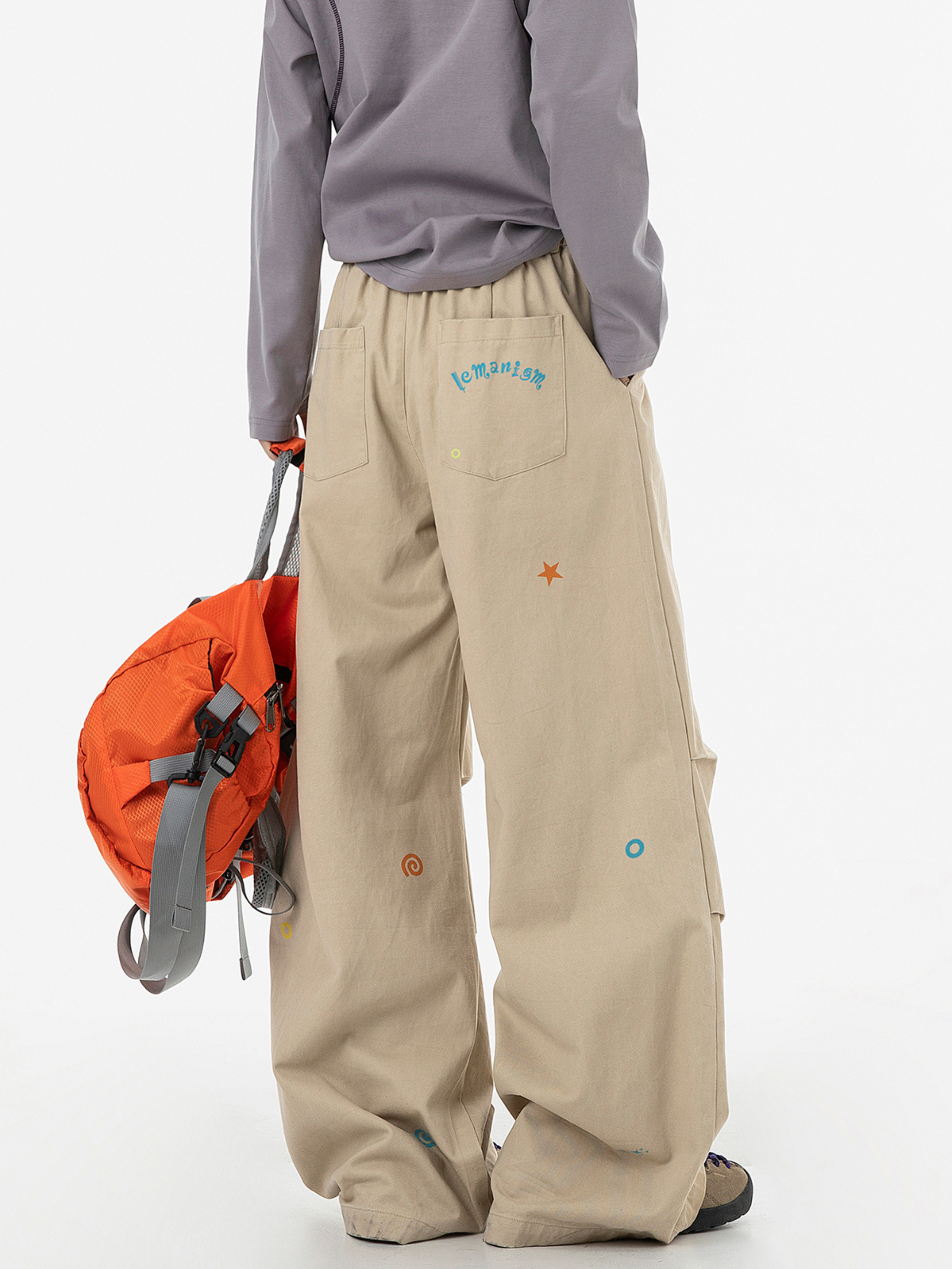 FrostTop - Women's Pure Cotton Straight-Leg Curved Pleat Paratrooper Pants