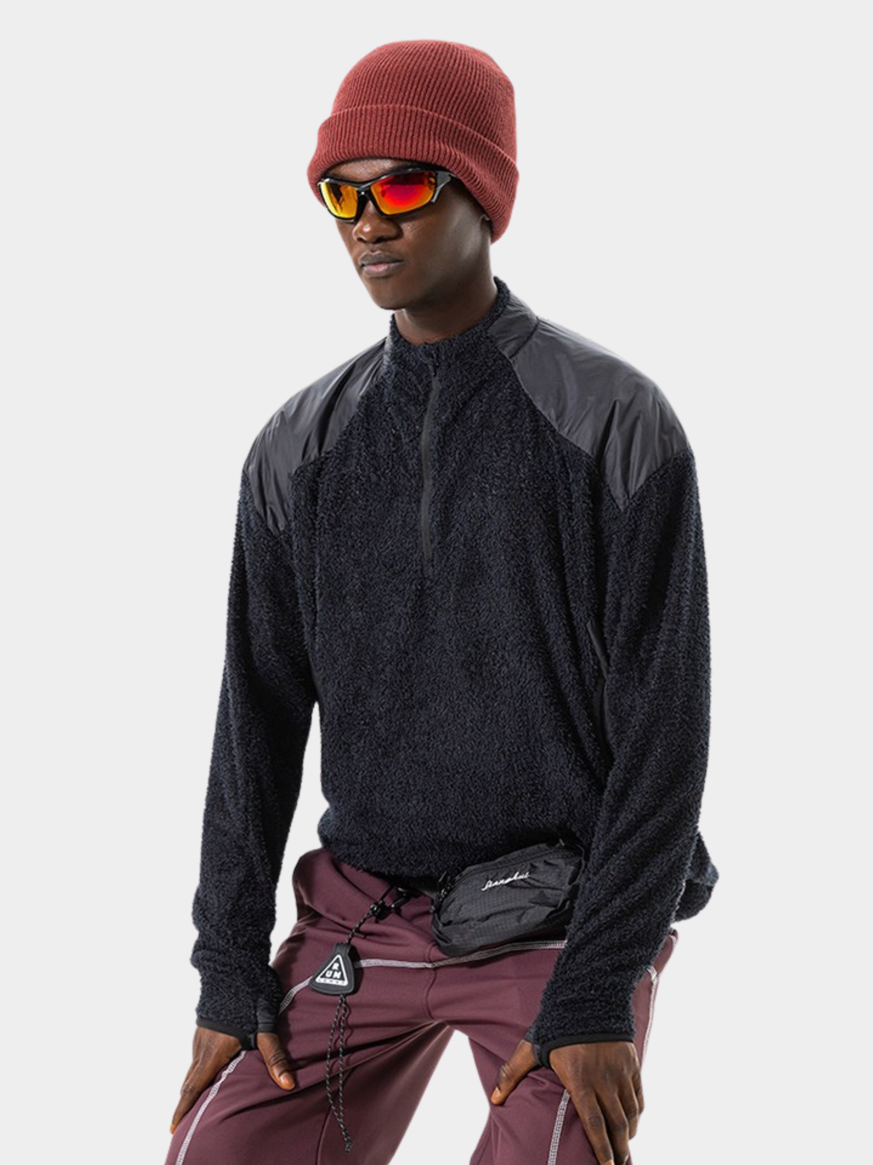 Ashtop - Thermal Fleece Half-Zip Mock Neck Sweatshirt