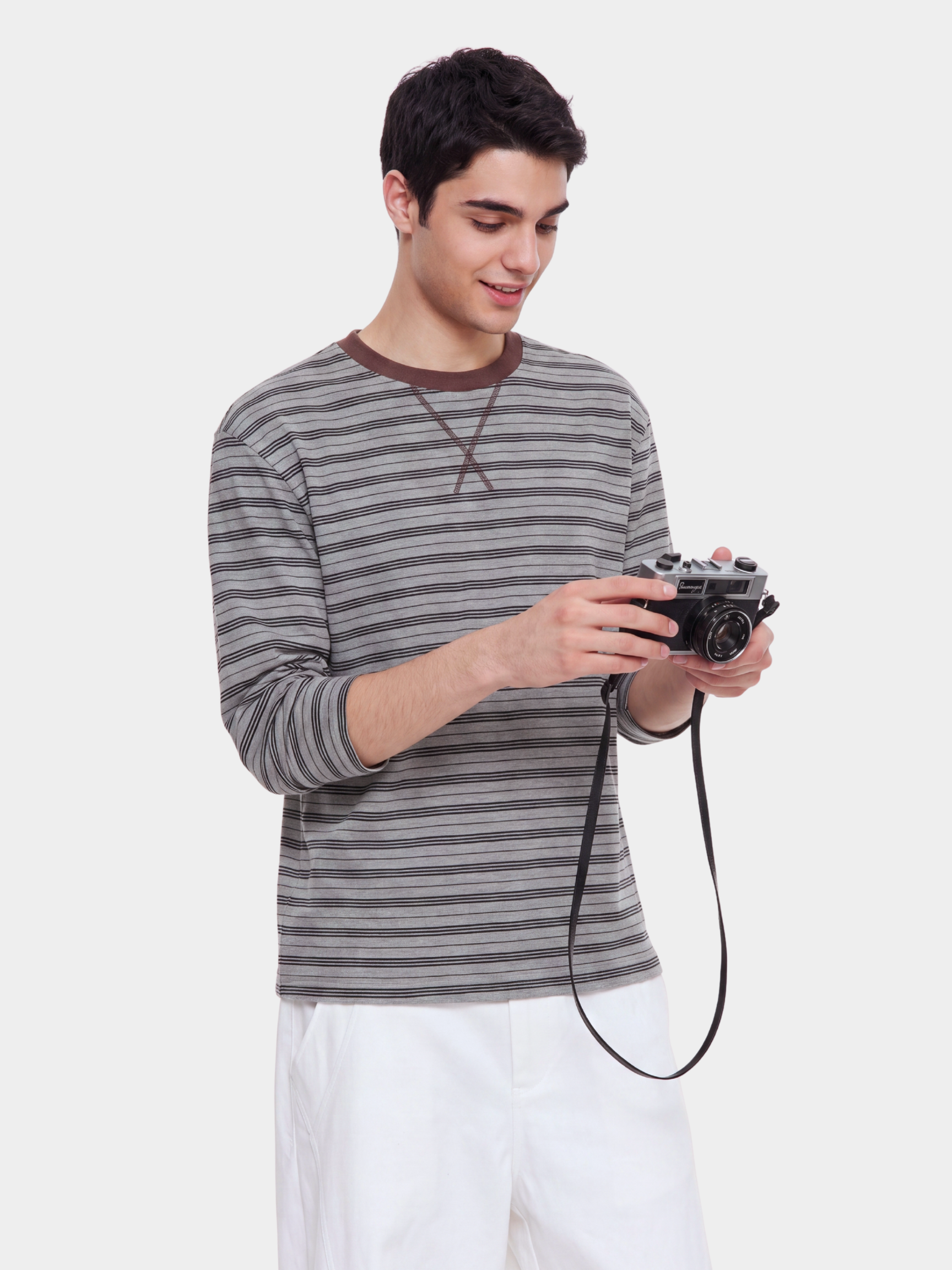 LineVeil - Unisex Contrast Stripe Layering Long Sleeve Top